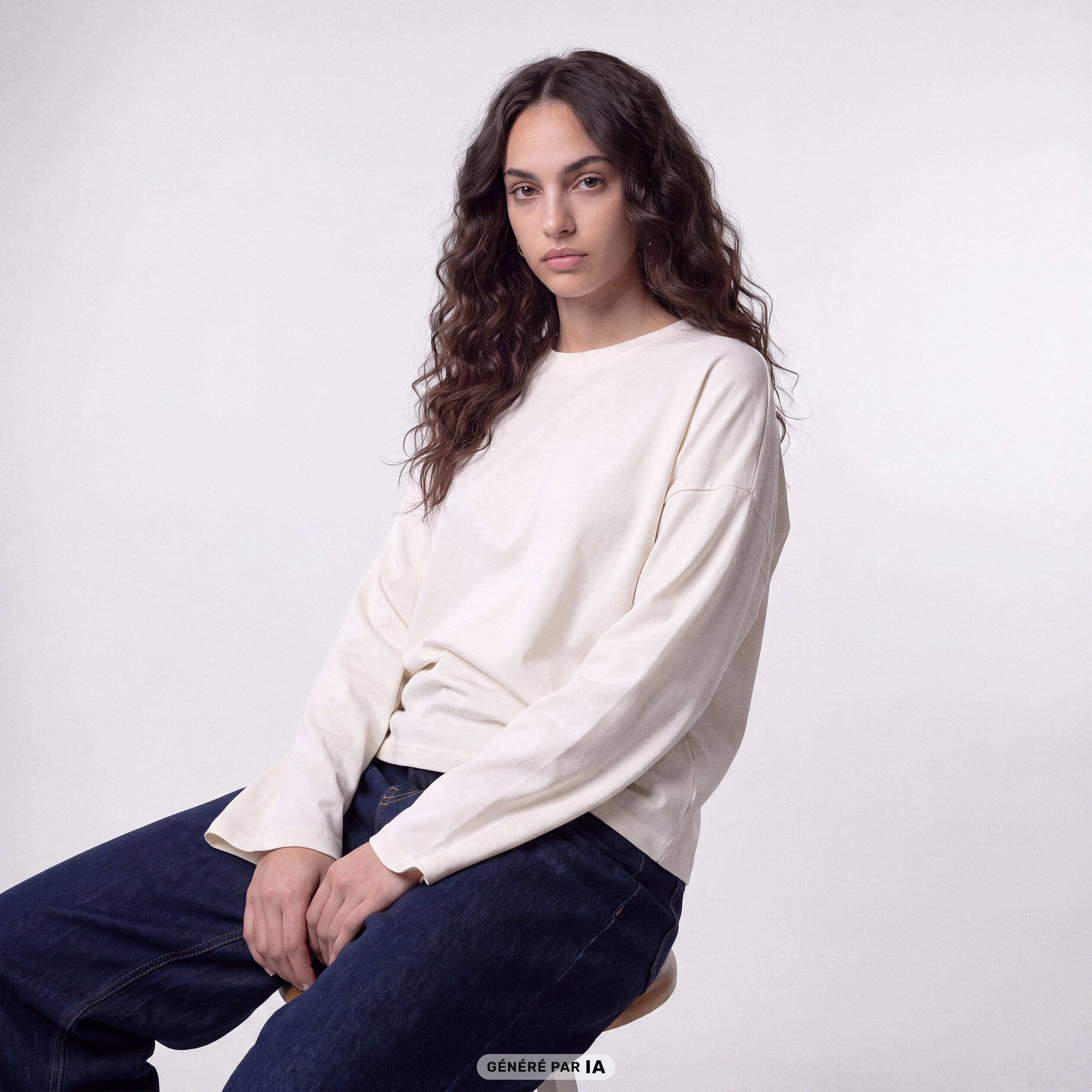 T-shirt manches longues ecru