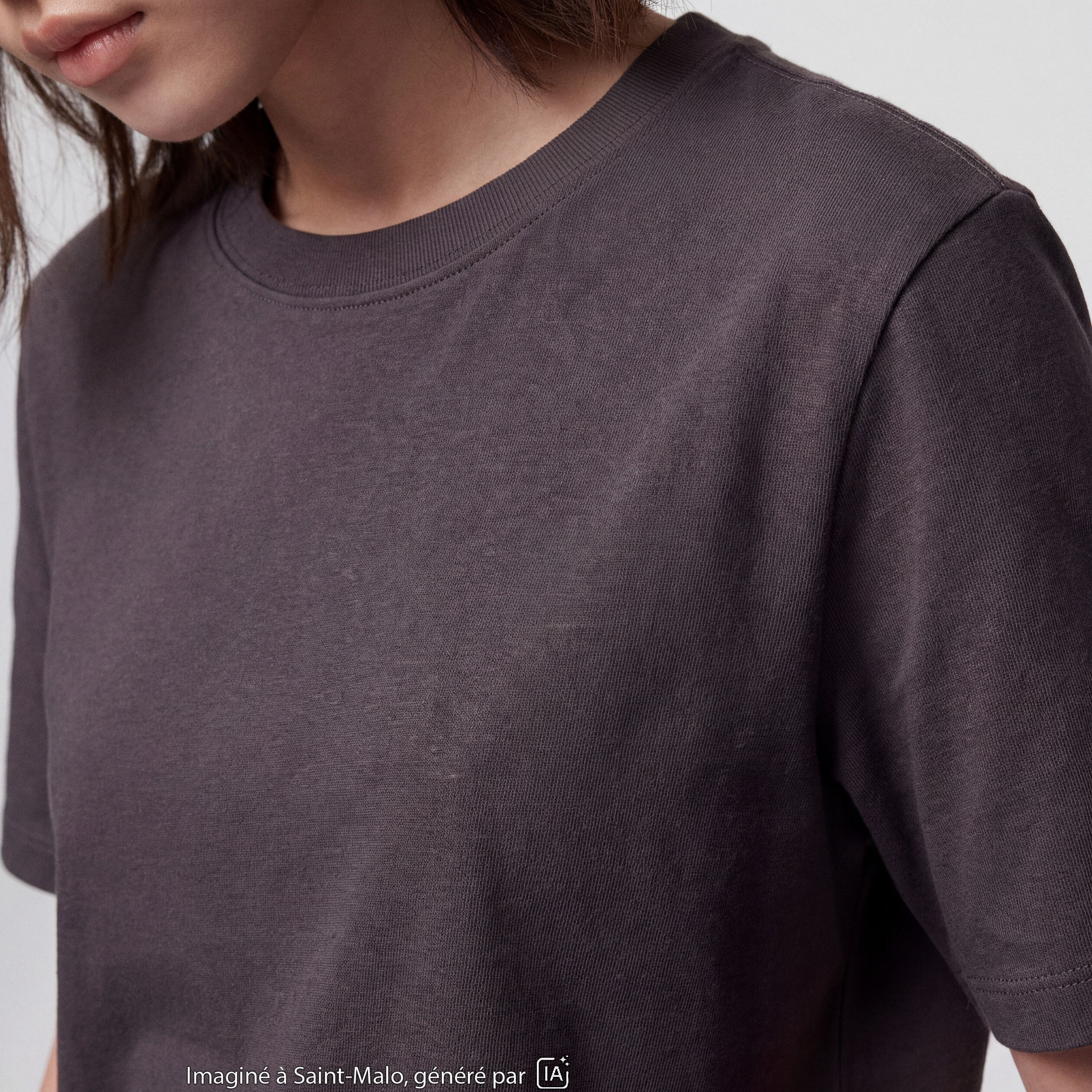 T-shirt col rond manches courtes noir