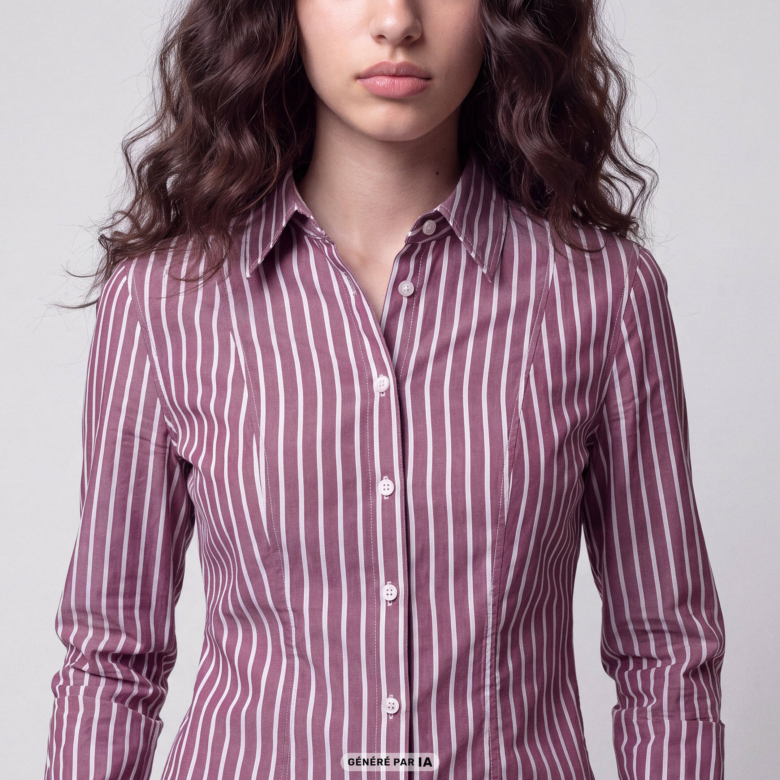 Chemise ajust&eacute;e manches longues bordeaux