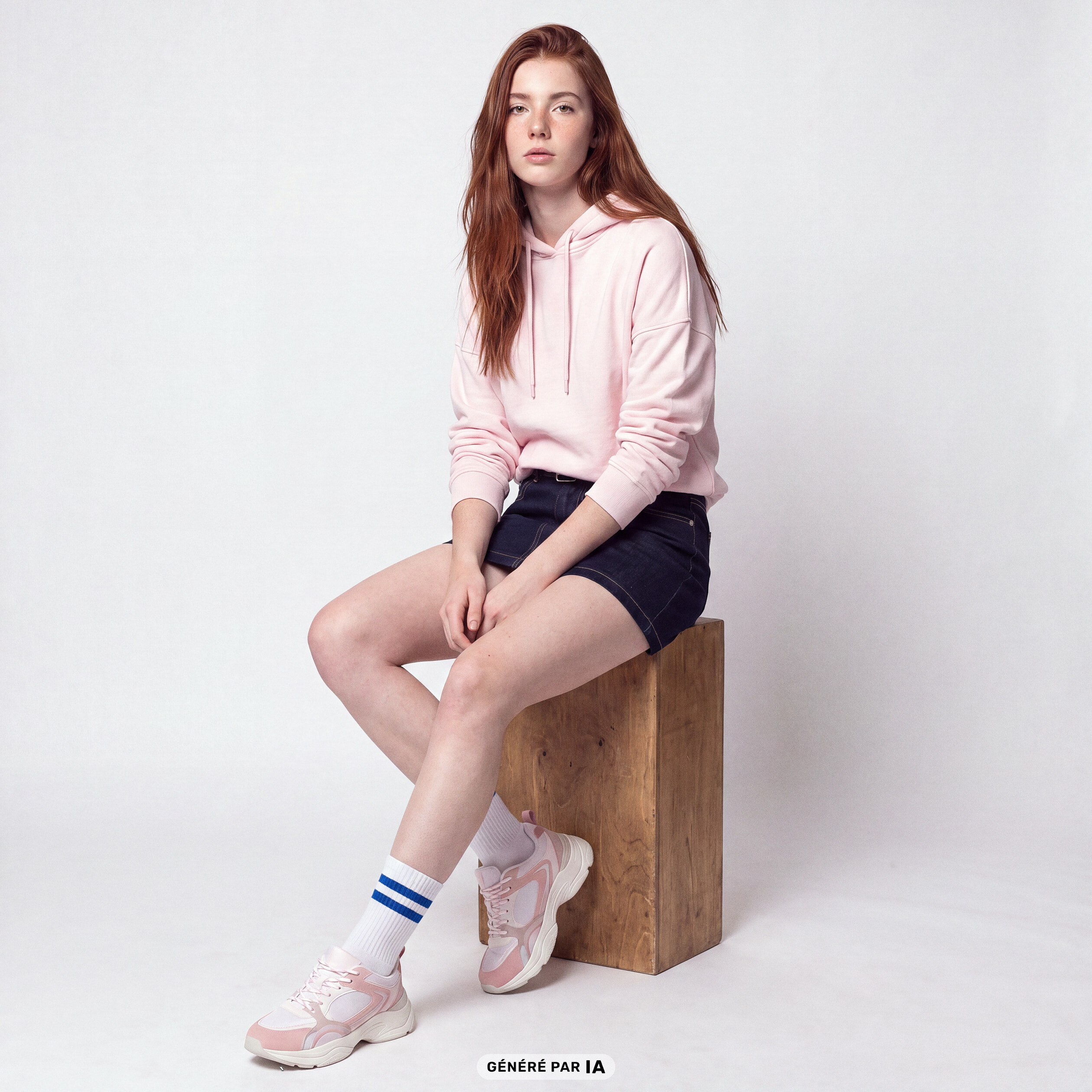 Sweat oversize &agrave; capuche manches longues rose clair