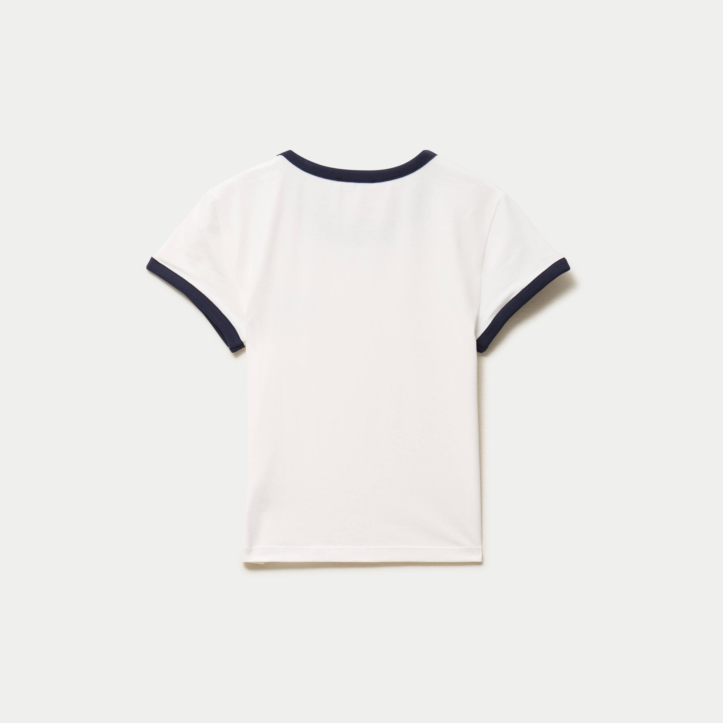 T-shirt col rond manches courtes ecru
