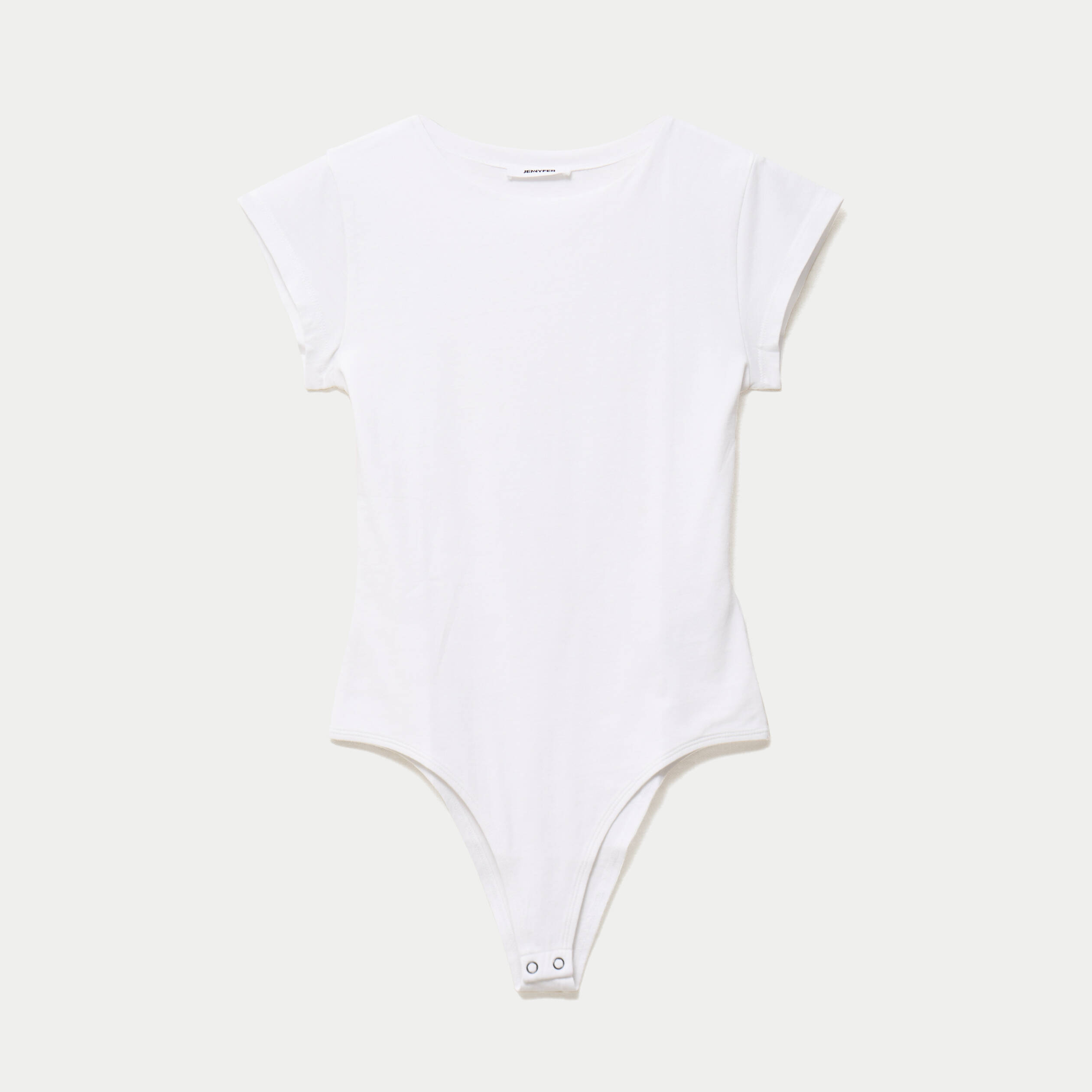 Body ajust&eacute; col rond manches courtes blanc