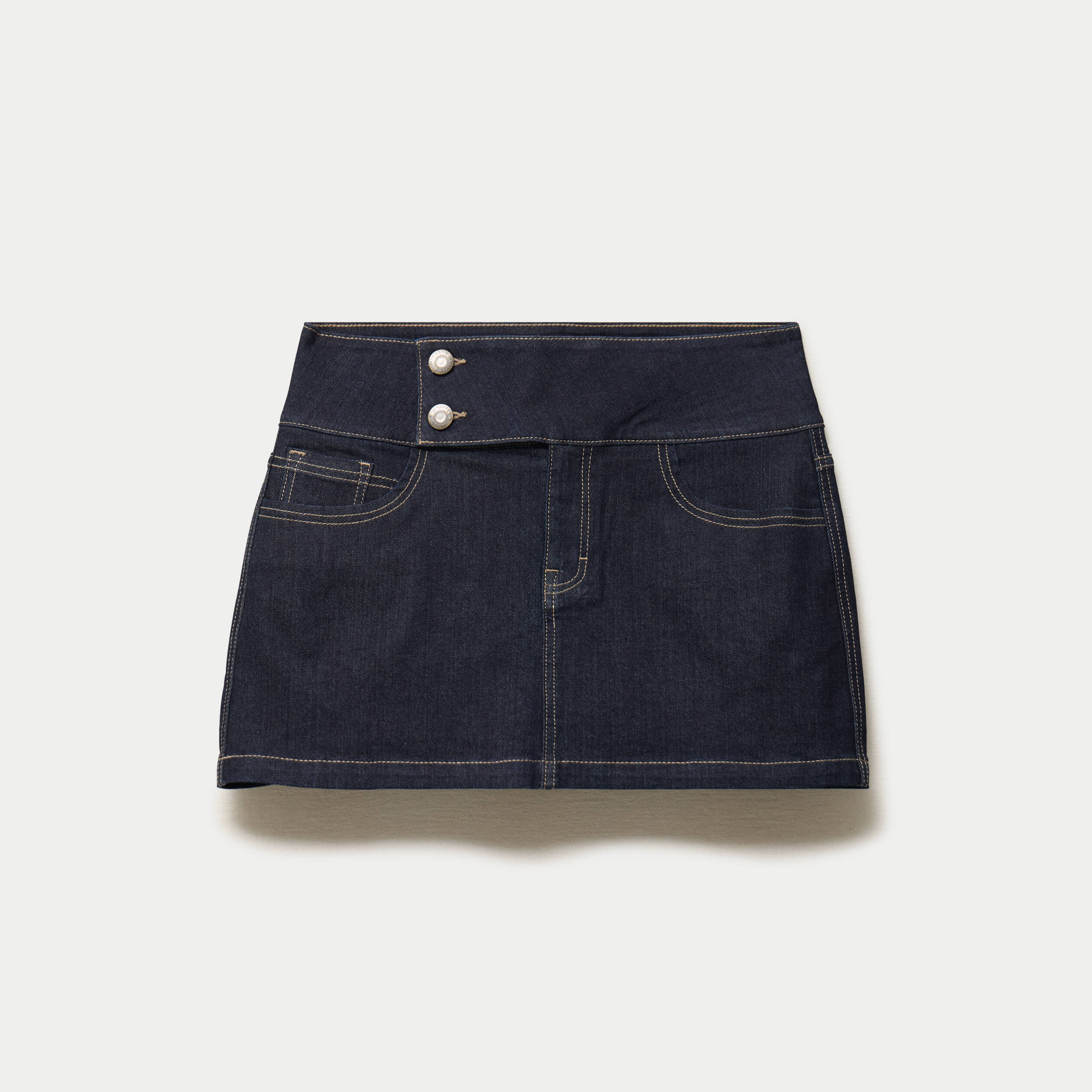 Jupe-short courte en jean denim brut ado