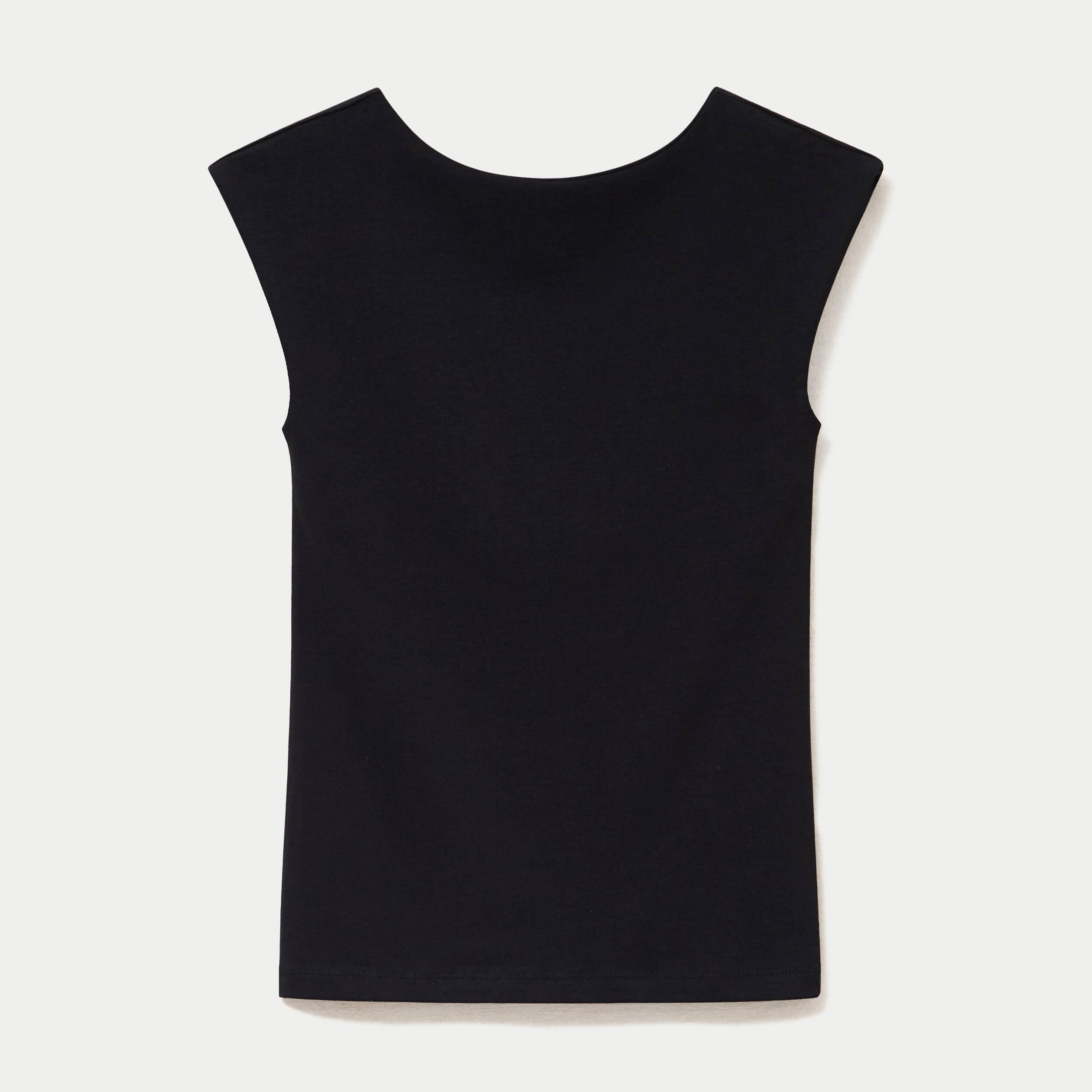 Top ajust&eacute; sans manches d&eacute;collet&eacute; dos noir