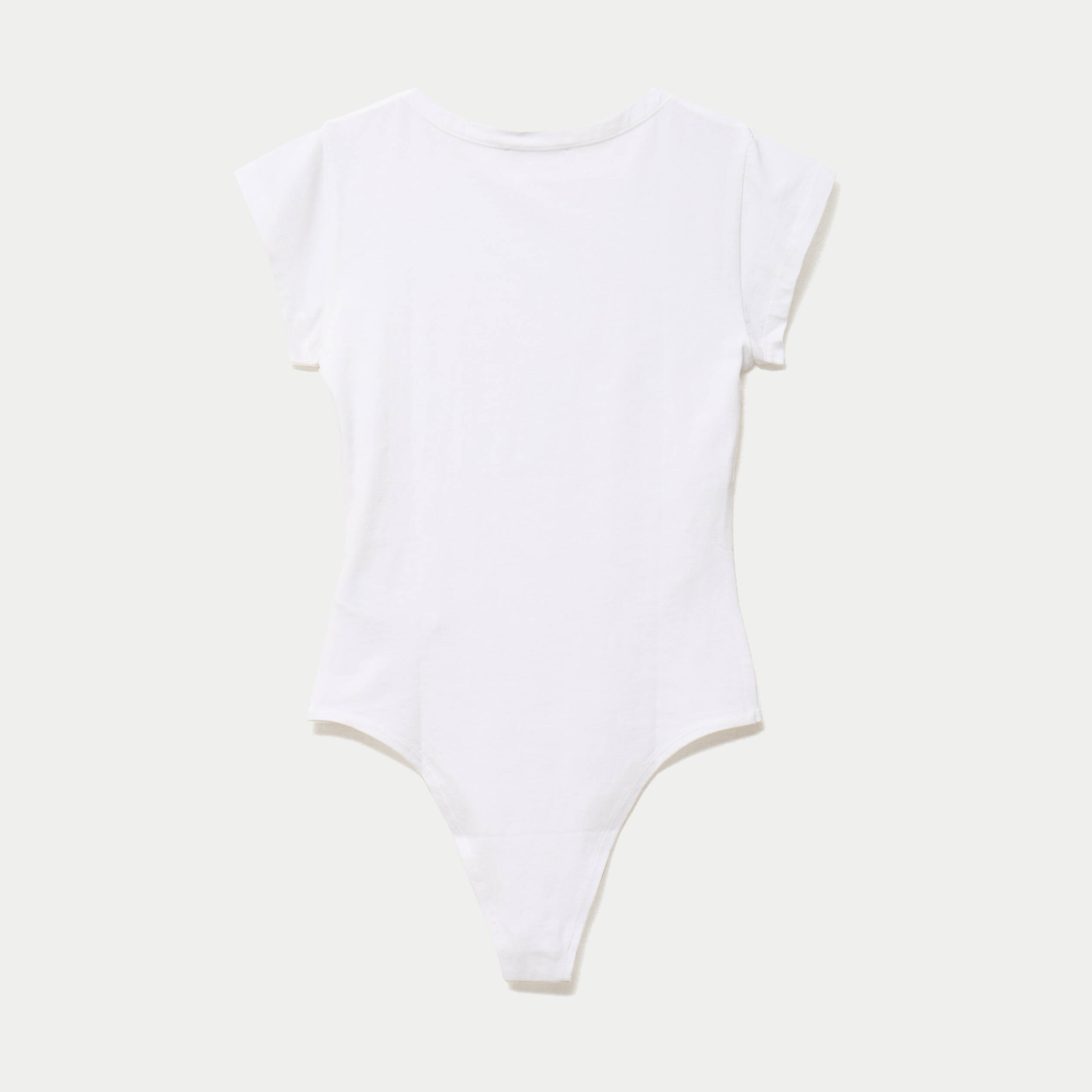Body ajust&eacute; col rond manches courtes blanc