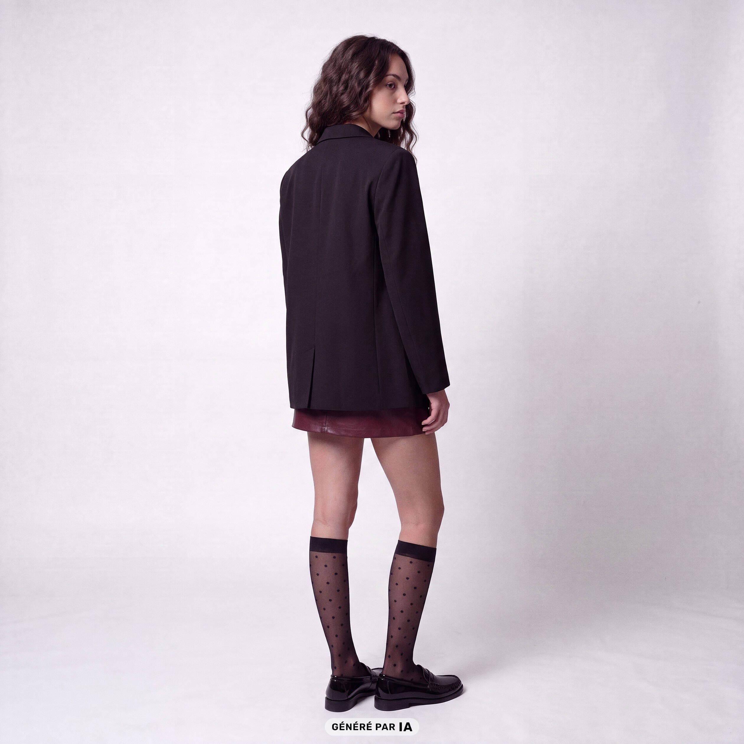 Veste col tailleur manches longues noir