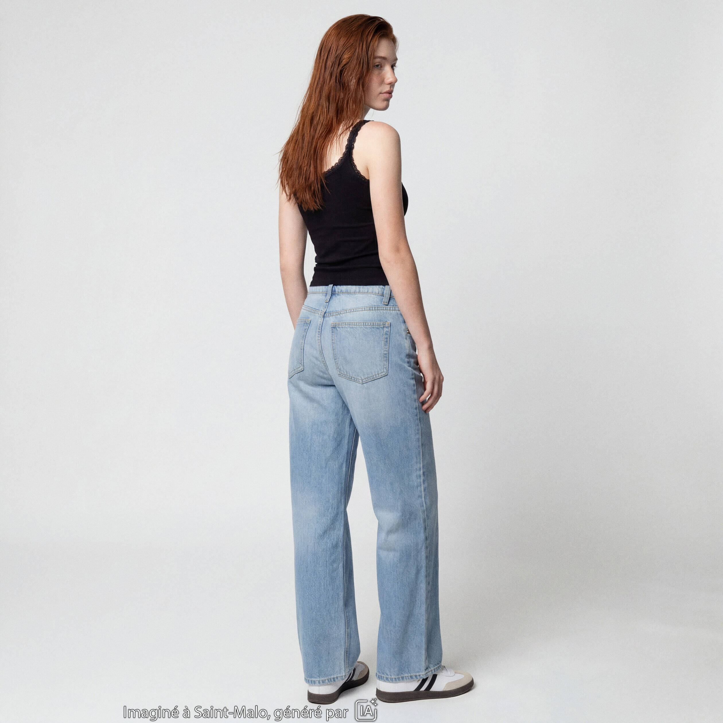 Jean Lenny wide leg standard denim triple stone