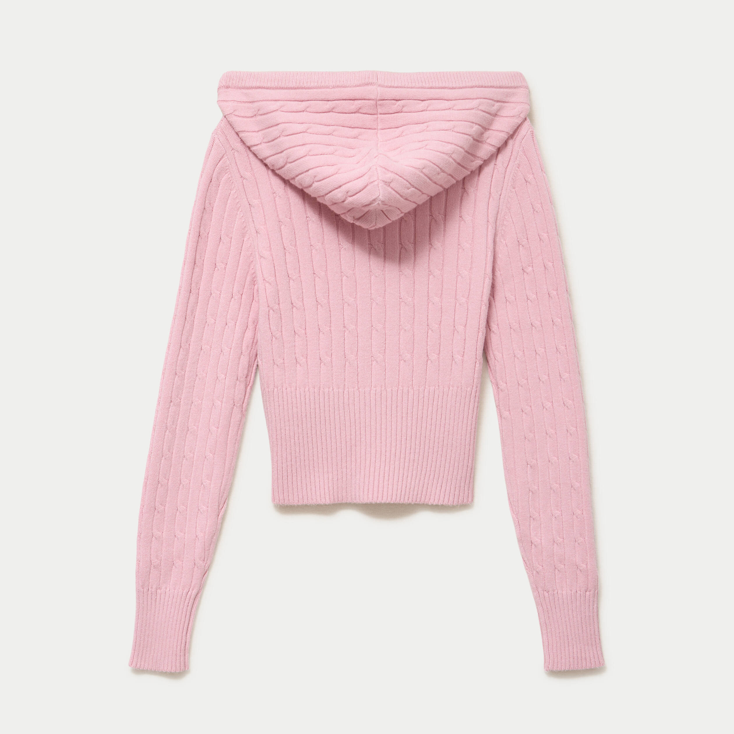 Gilet &agrave; capuche manches longues rose