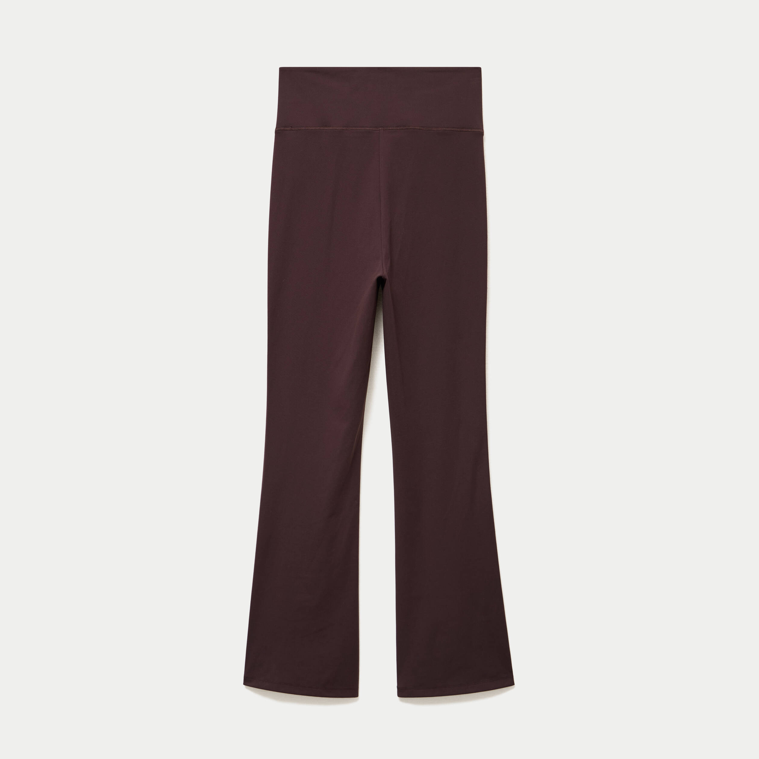 Leggings bootcut taille haute stretch marron fonc&eacute;