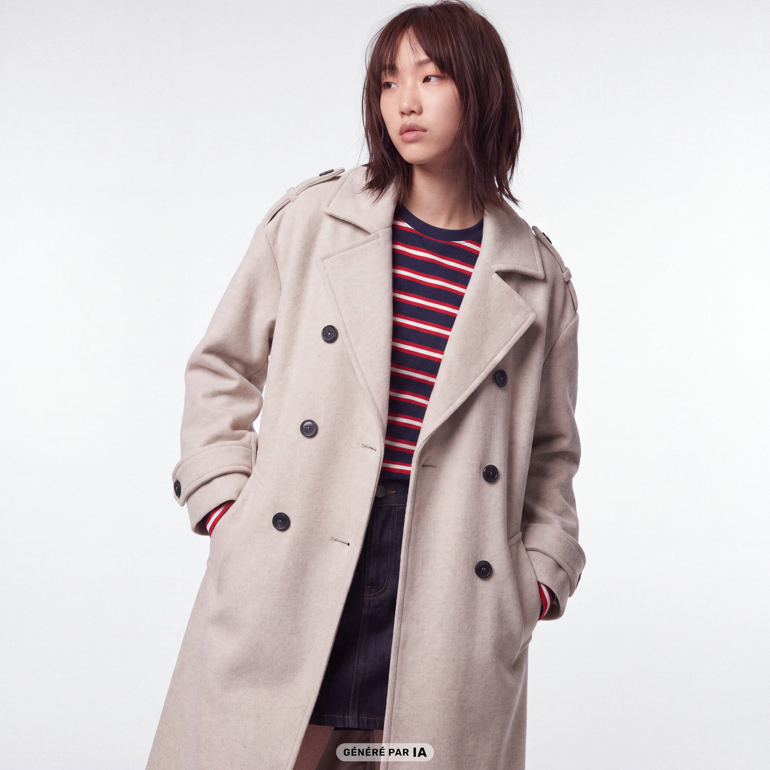 Manteau manches longues taupe