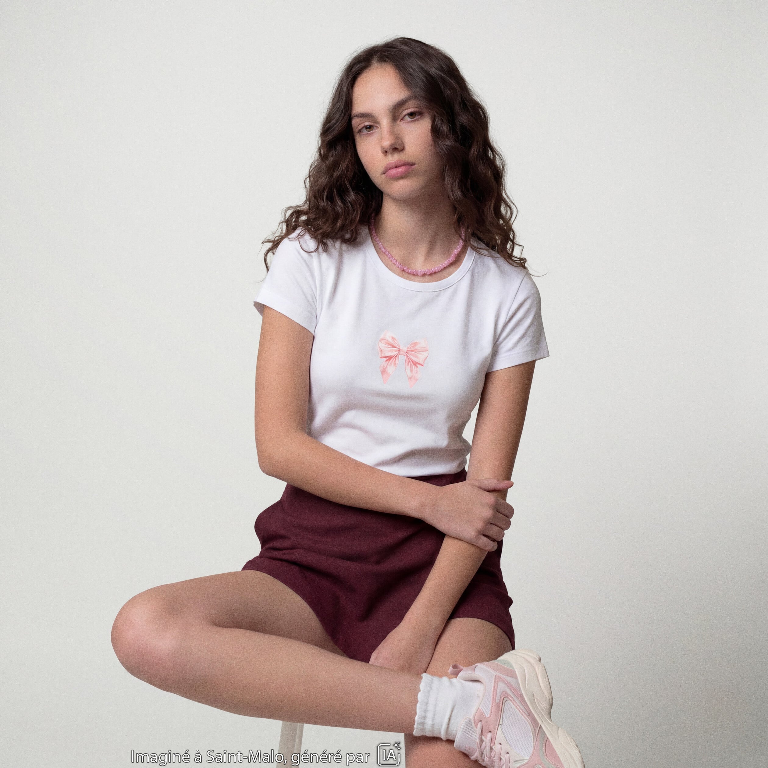 T-shirt ajust&eacute; manches courtes blanc