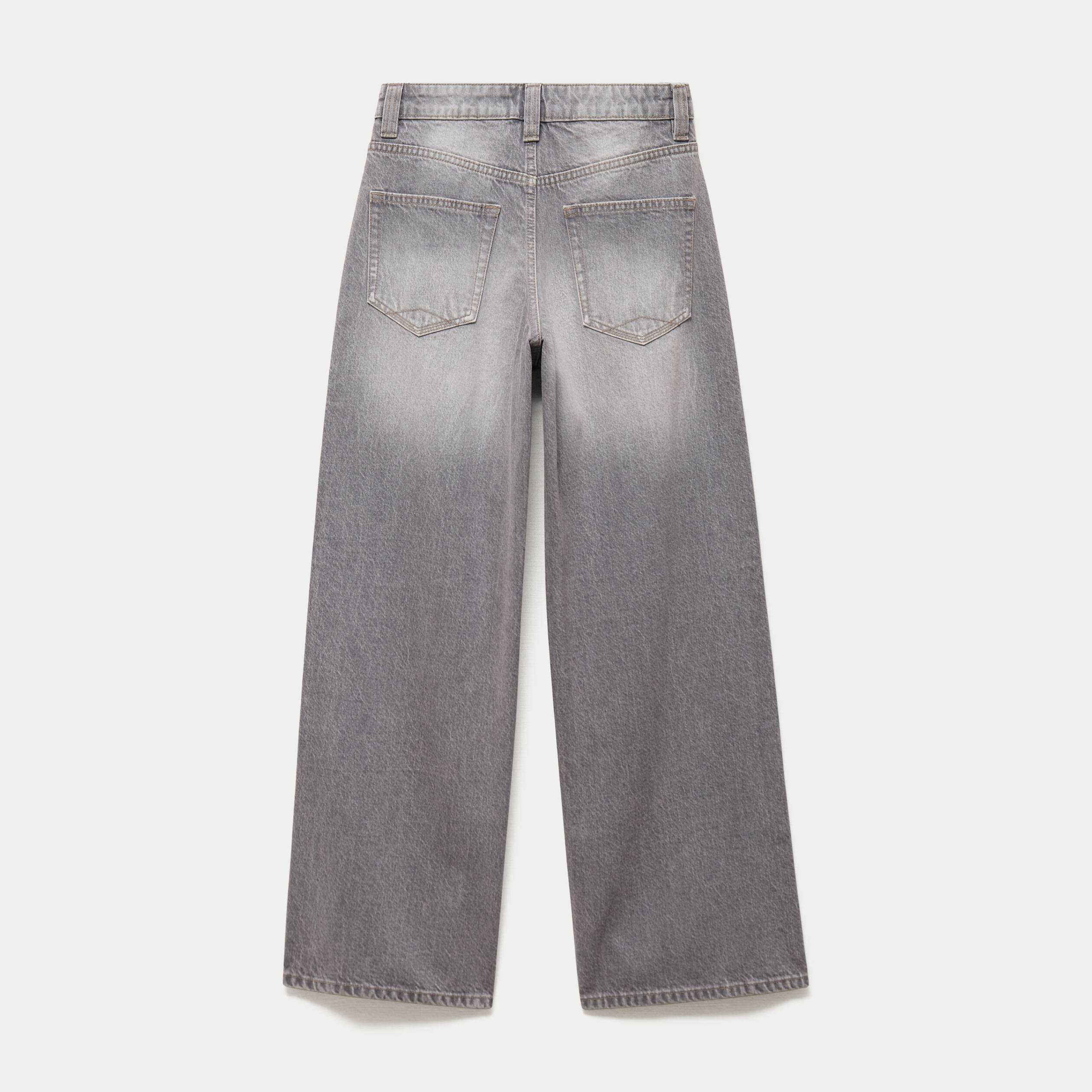 Jean loose taille basse denim gris ado