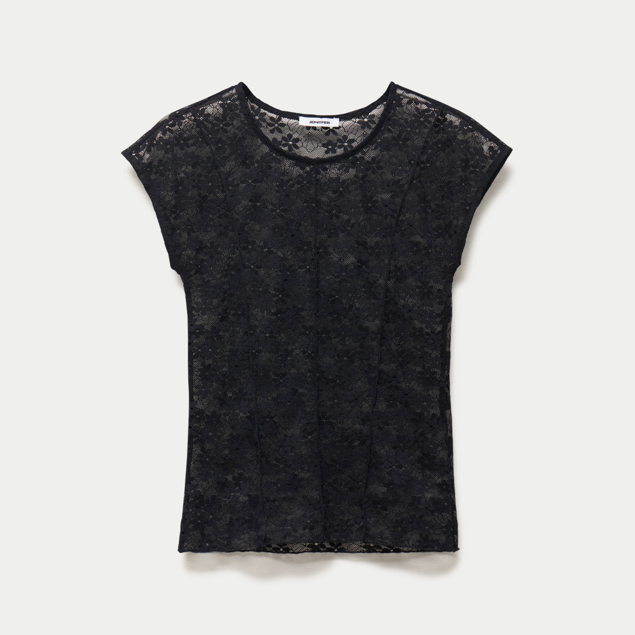 Top transparent sans manches dentelle noir ado