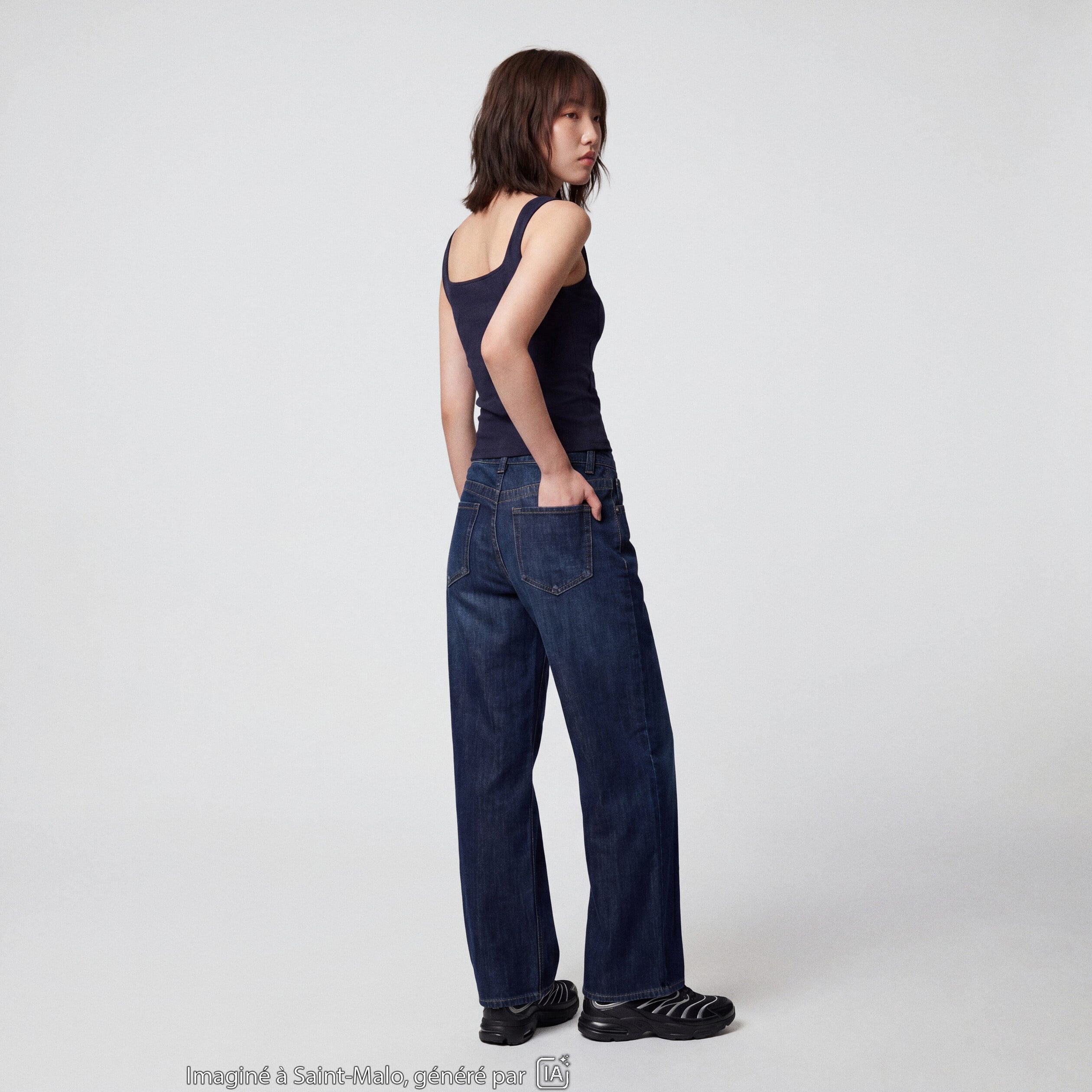 Jean Max loose taille basse denim brut