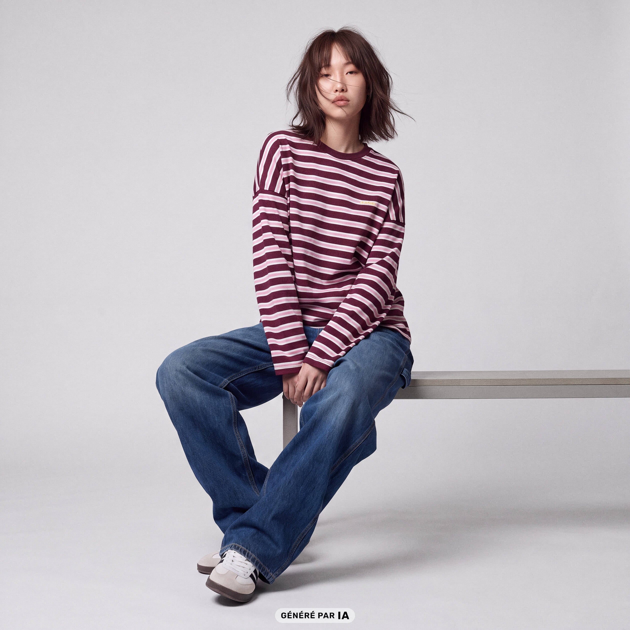 T-shirt manches longues bordeaux