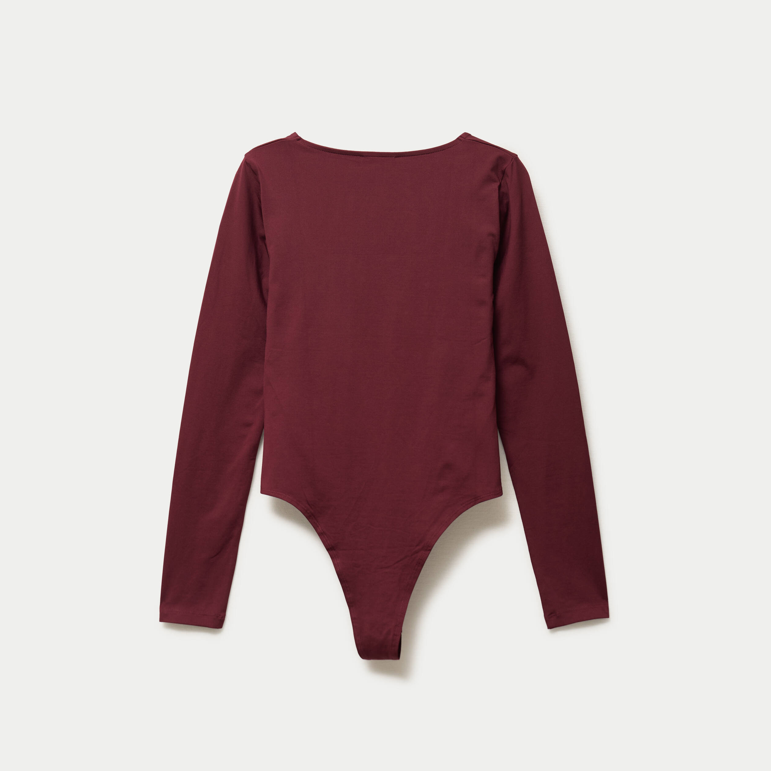 Body ajust&eacute; d&eacute;collet&eacute; manches longues bordeaux