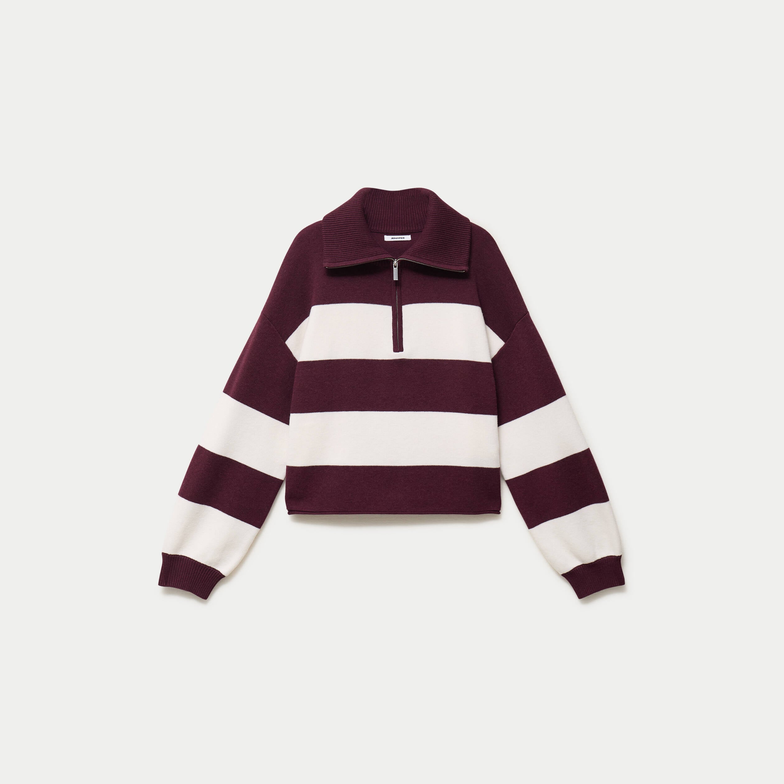 Pull col camionneur manches longues bordeaux