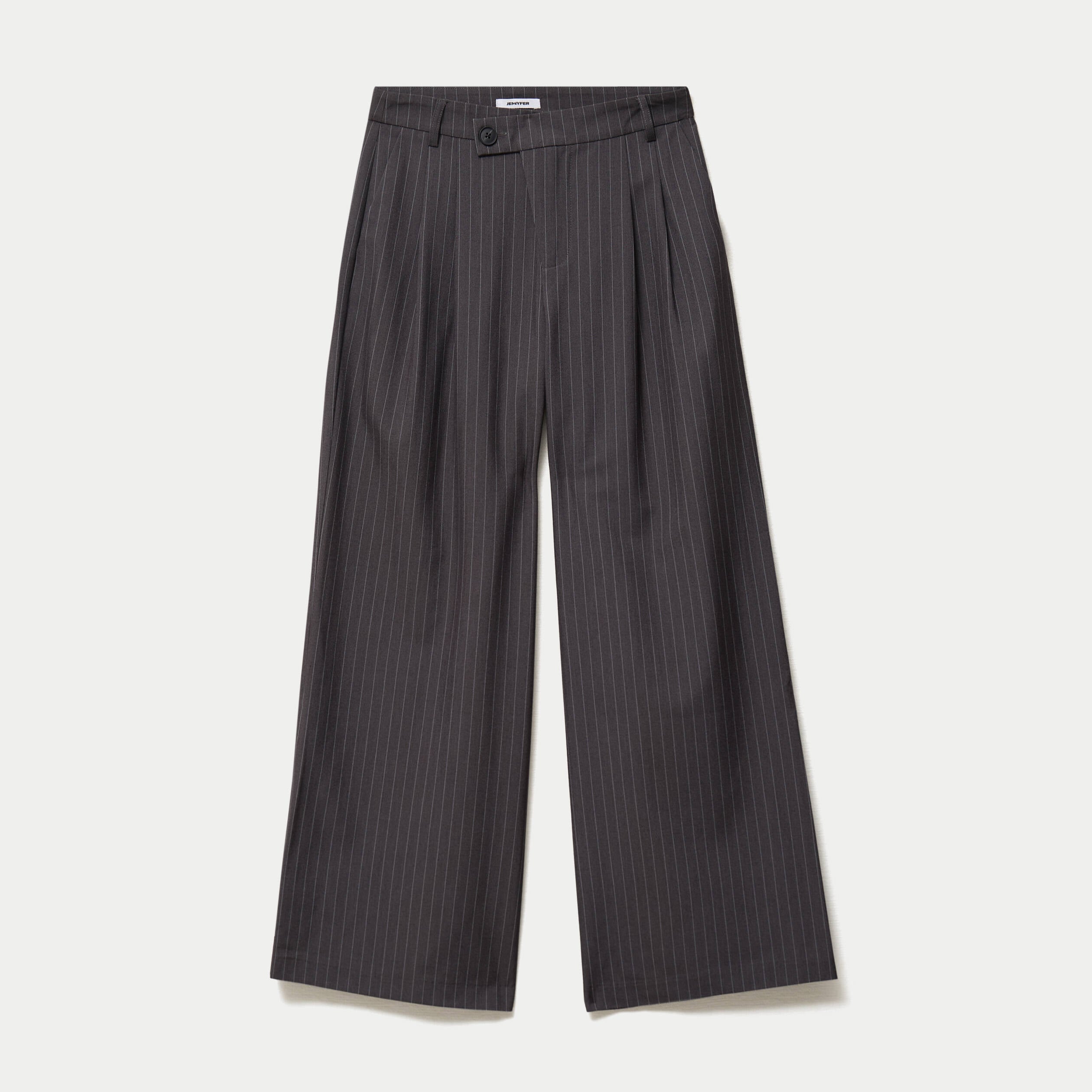 Pantalon coupe large taille standard gris anthracite