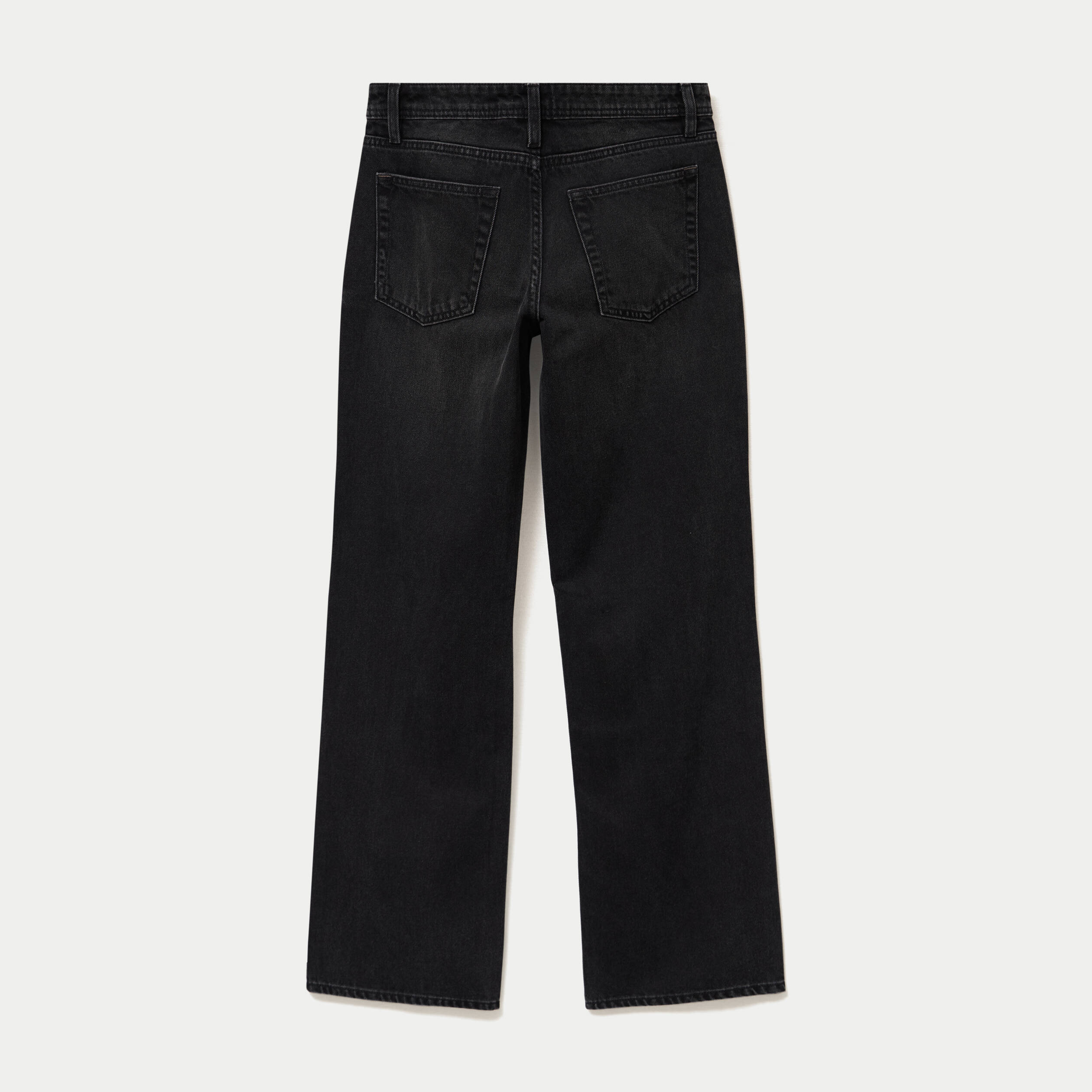 Jean regular taille basse denim noir ado