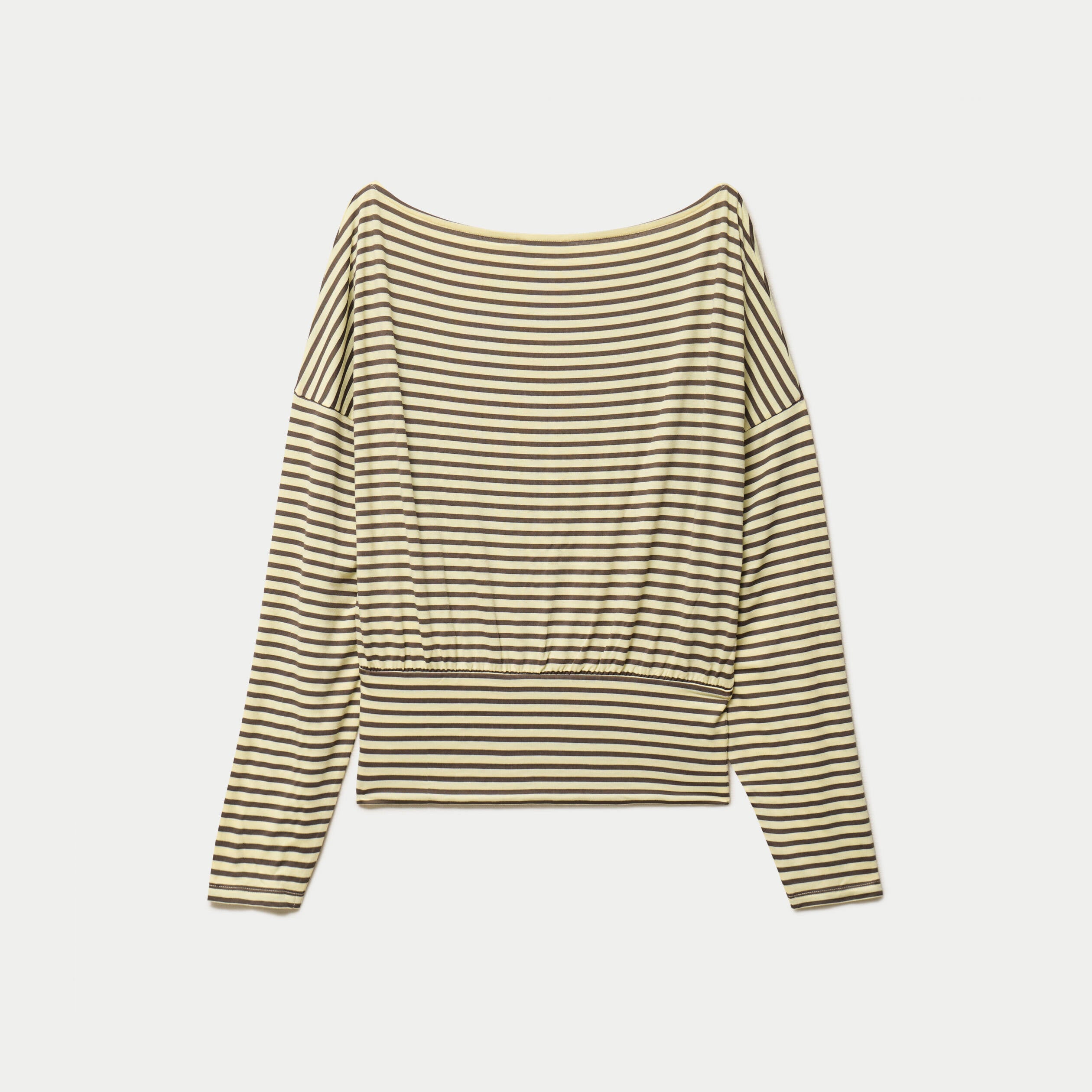 Top col bateau manches longues jaune citron