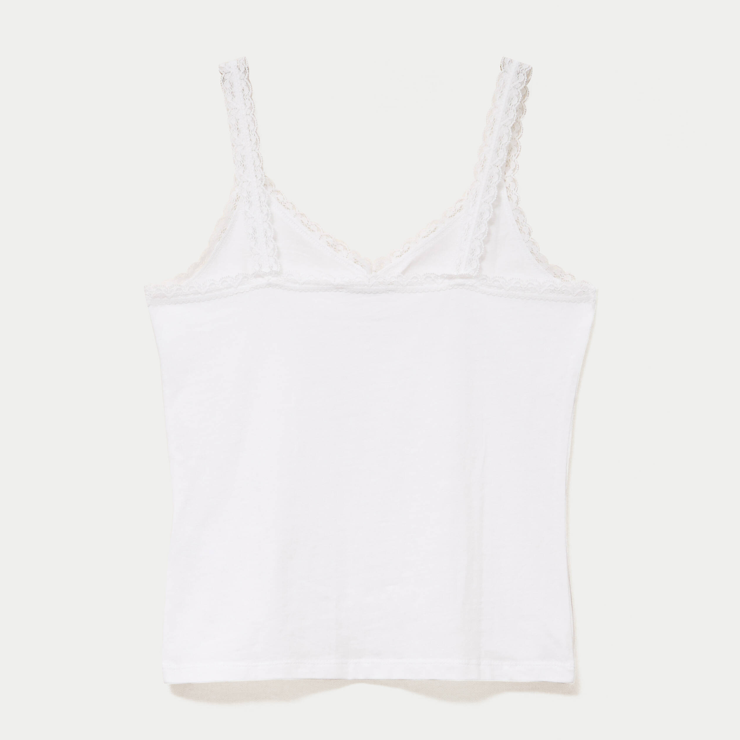 D&eacute;bardeur ajust&eacute; d&eacute;collet&eacute; dentelle blanc