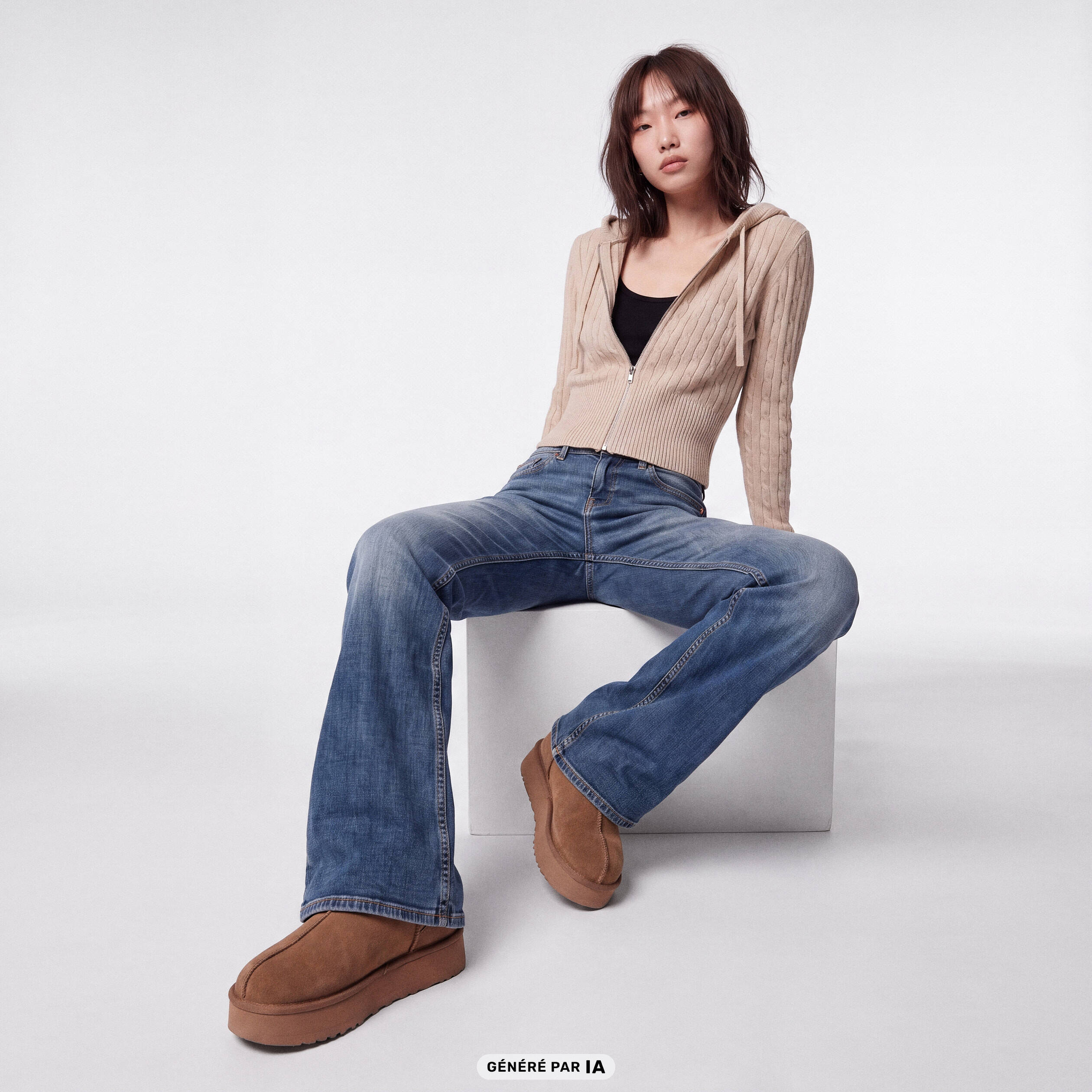 Jean Zoe bootcut taille basse denim dirty