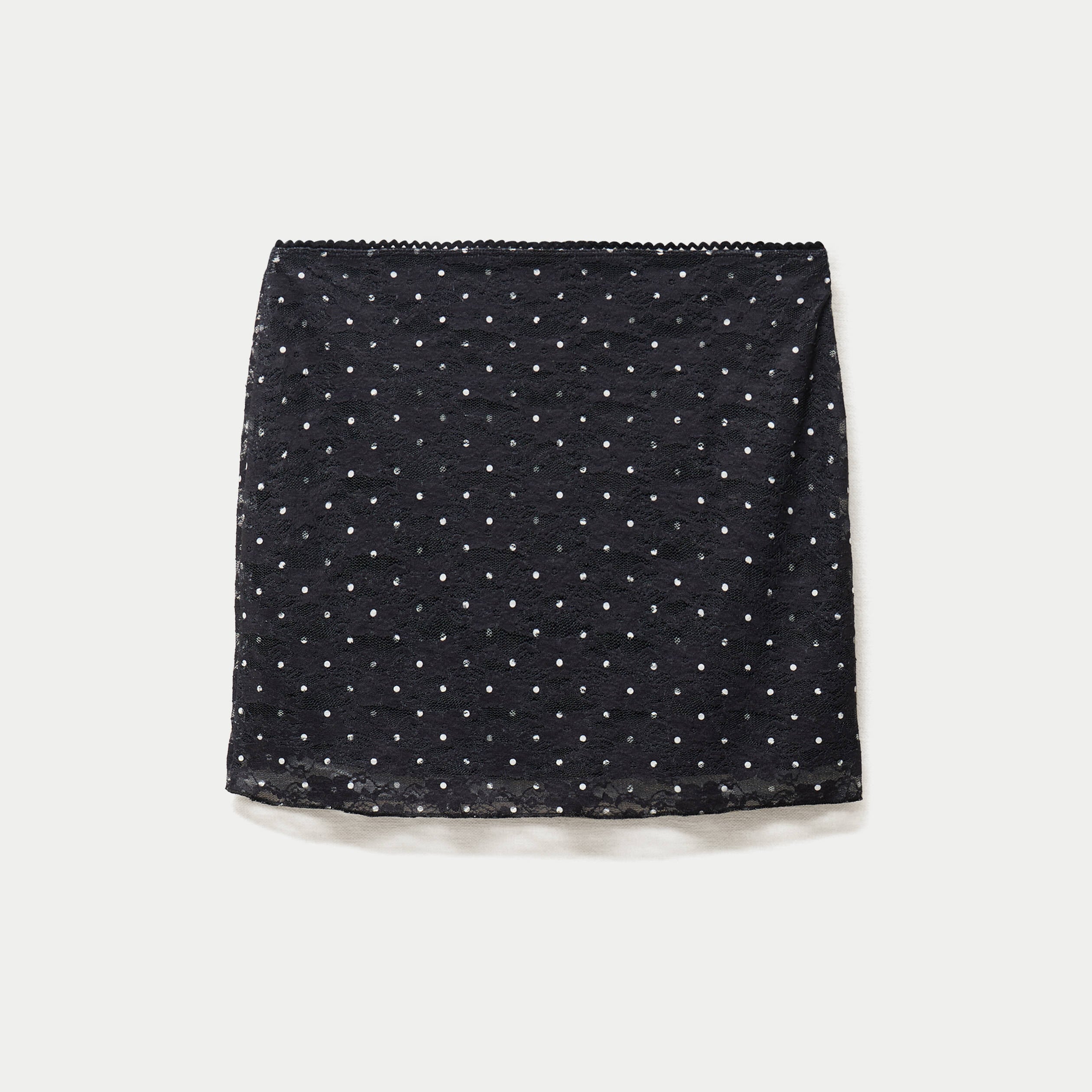 Jupe aspect dentelle noir ado