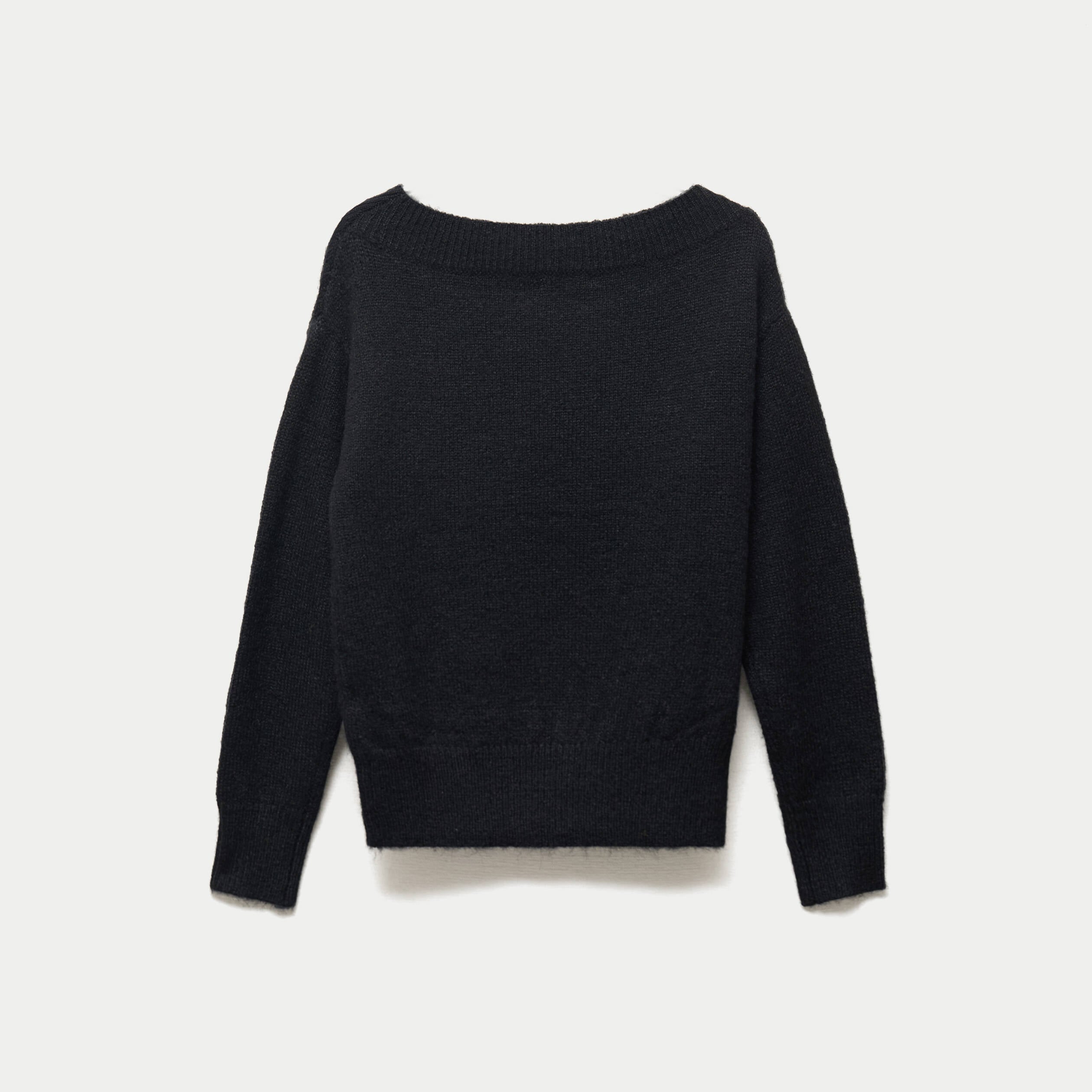 Pull col rond manches longues gris