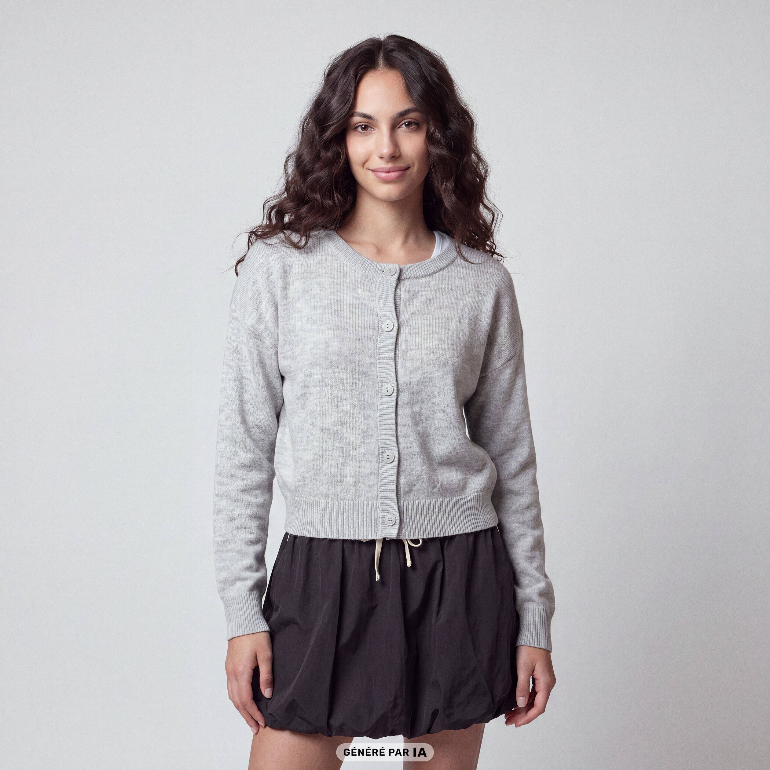 Gilet ajust&eacute; cropped manches longues blanc