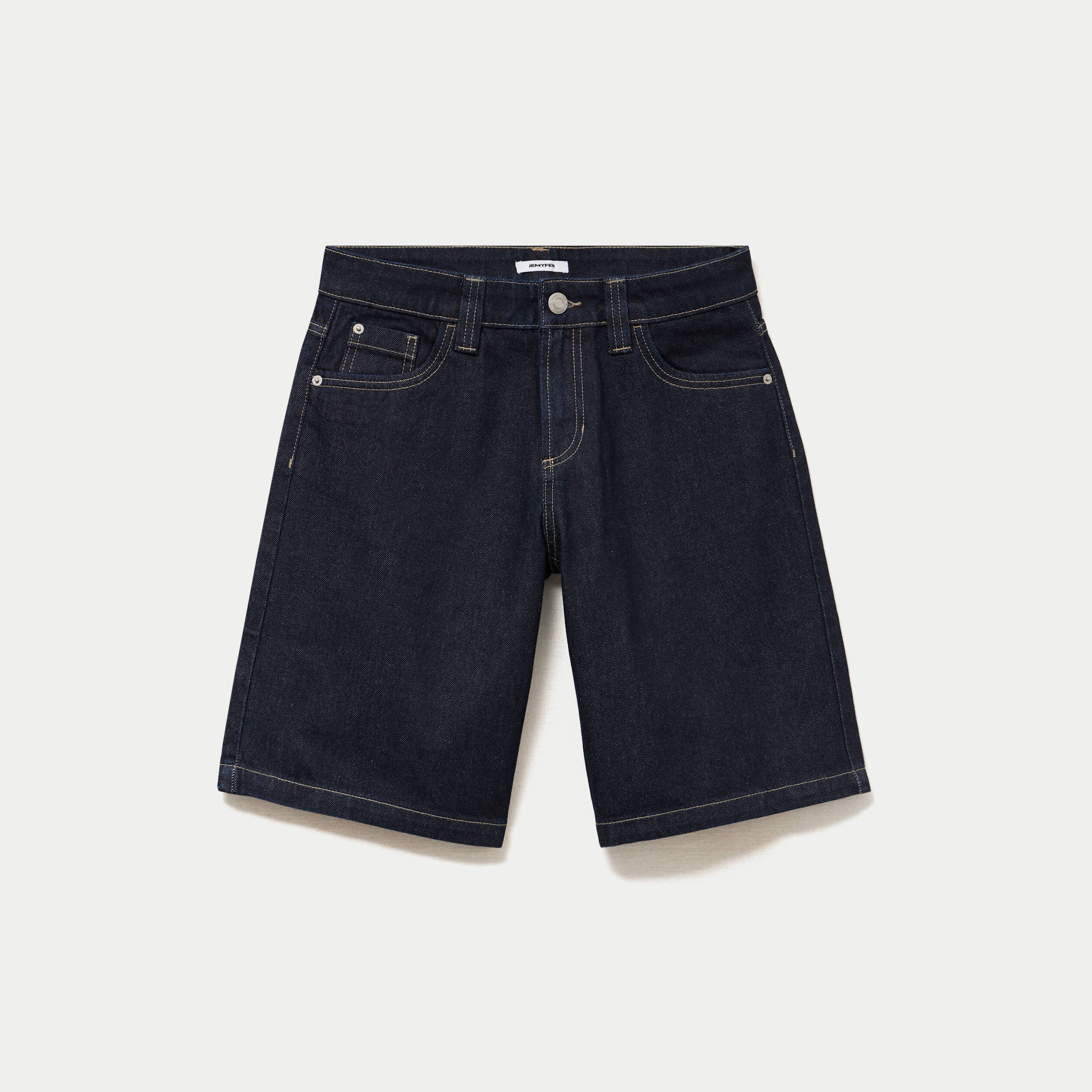 Bermuda large en jean 5 poches denim brut