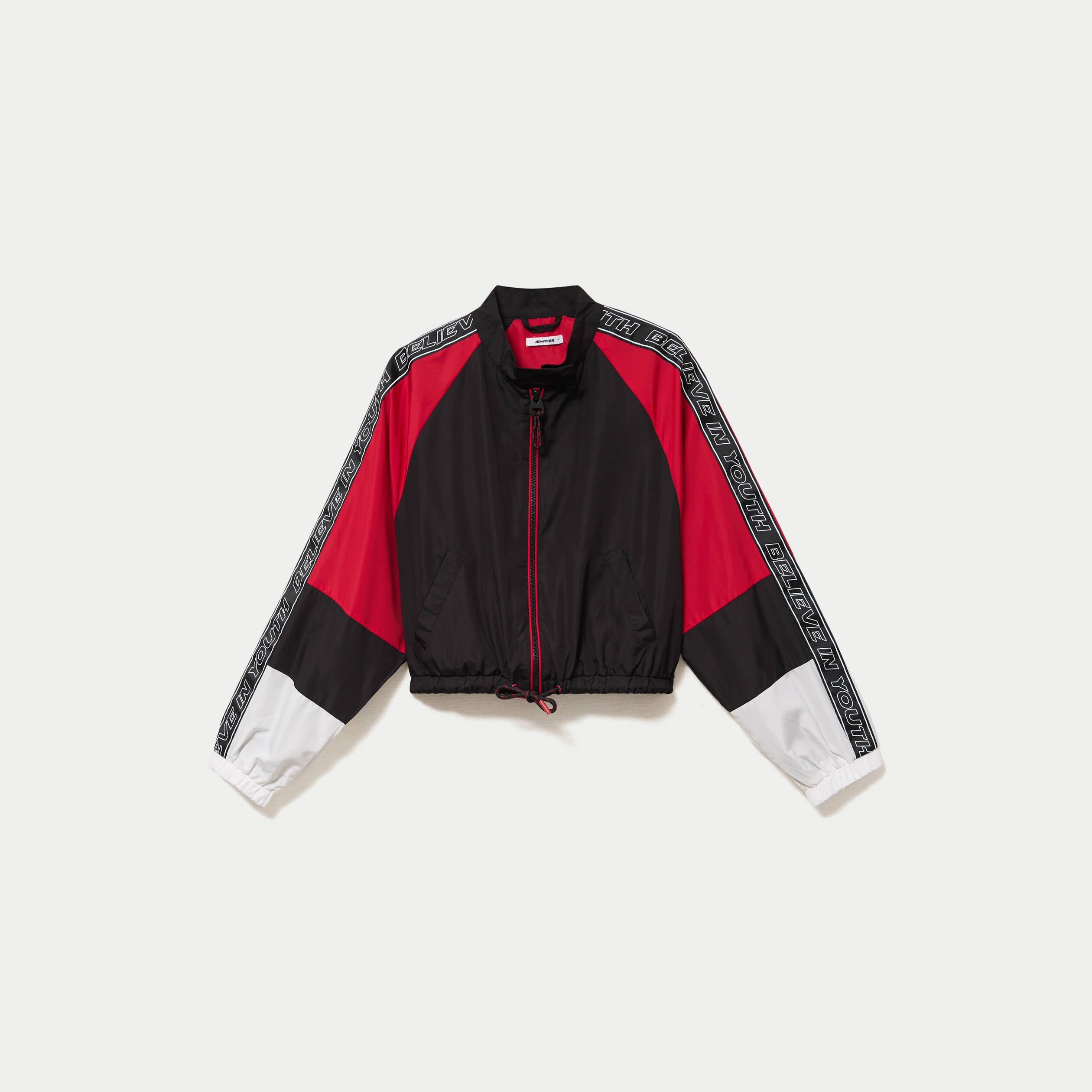 Blouson oversize cropped col biker noir