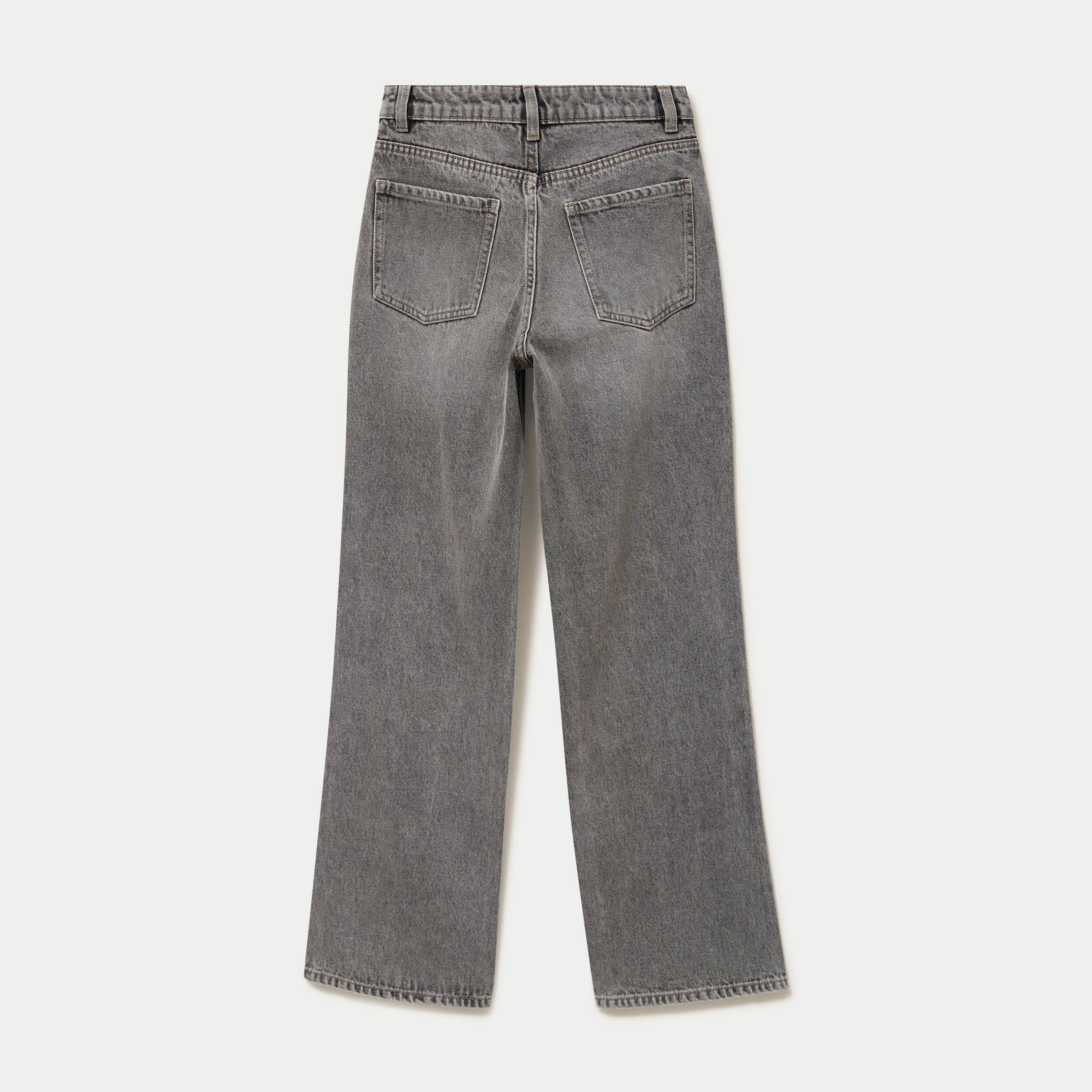 Jean regular taille haute denim gris ado