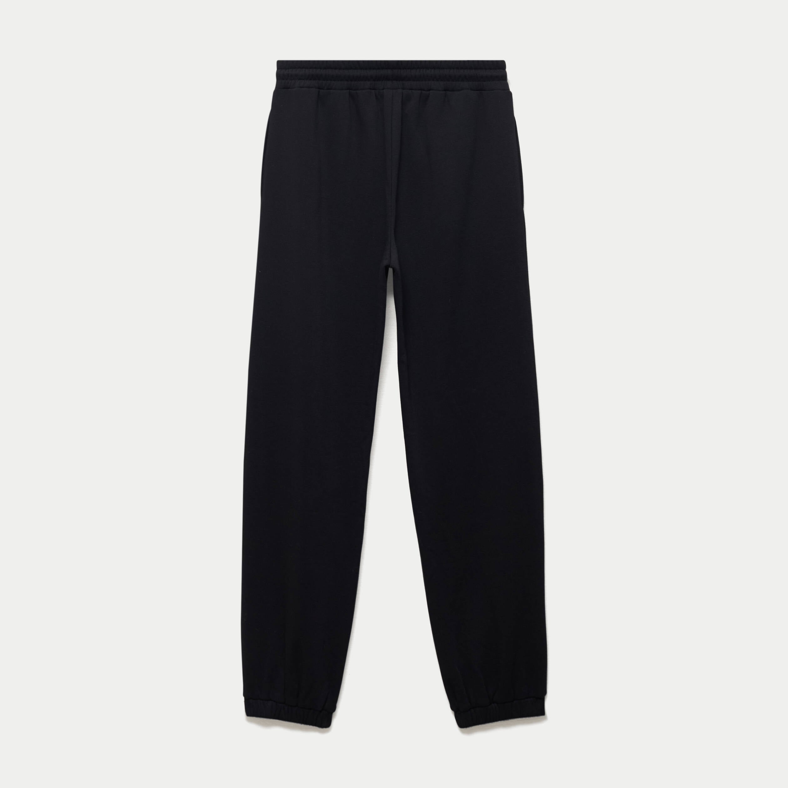Jogging bas resserr&eacute; taille standard noir ado
