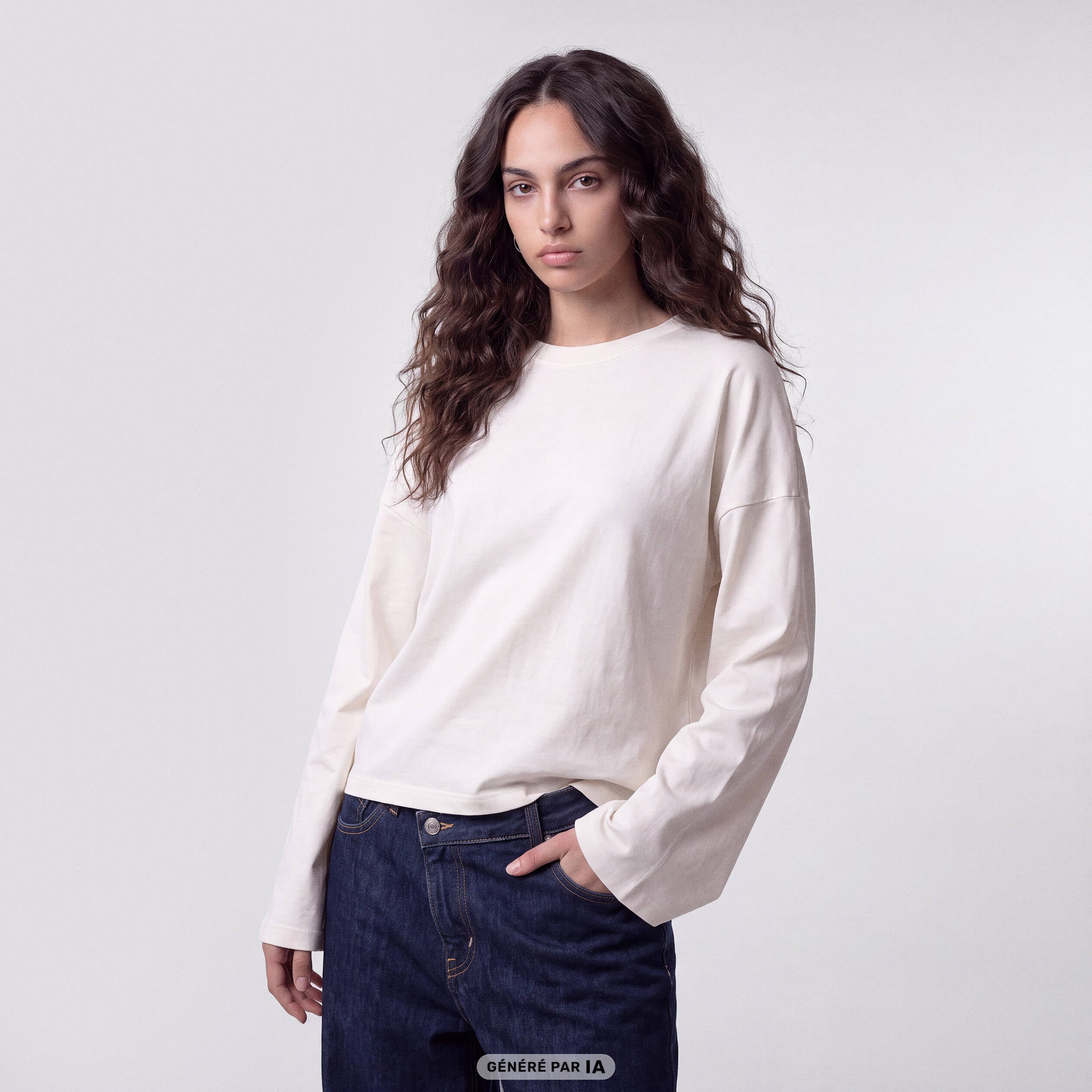 T-shirt manches longues ecru