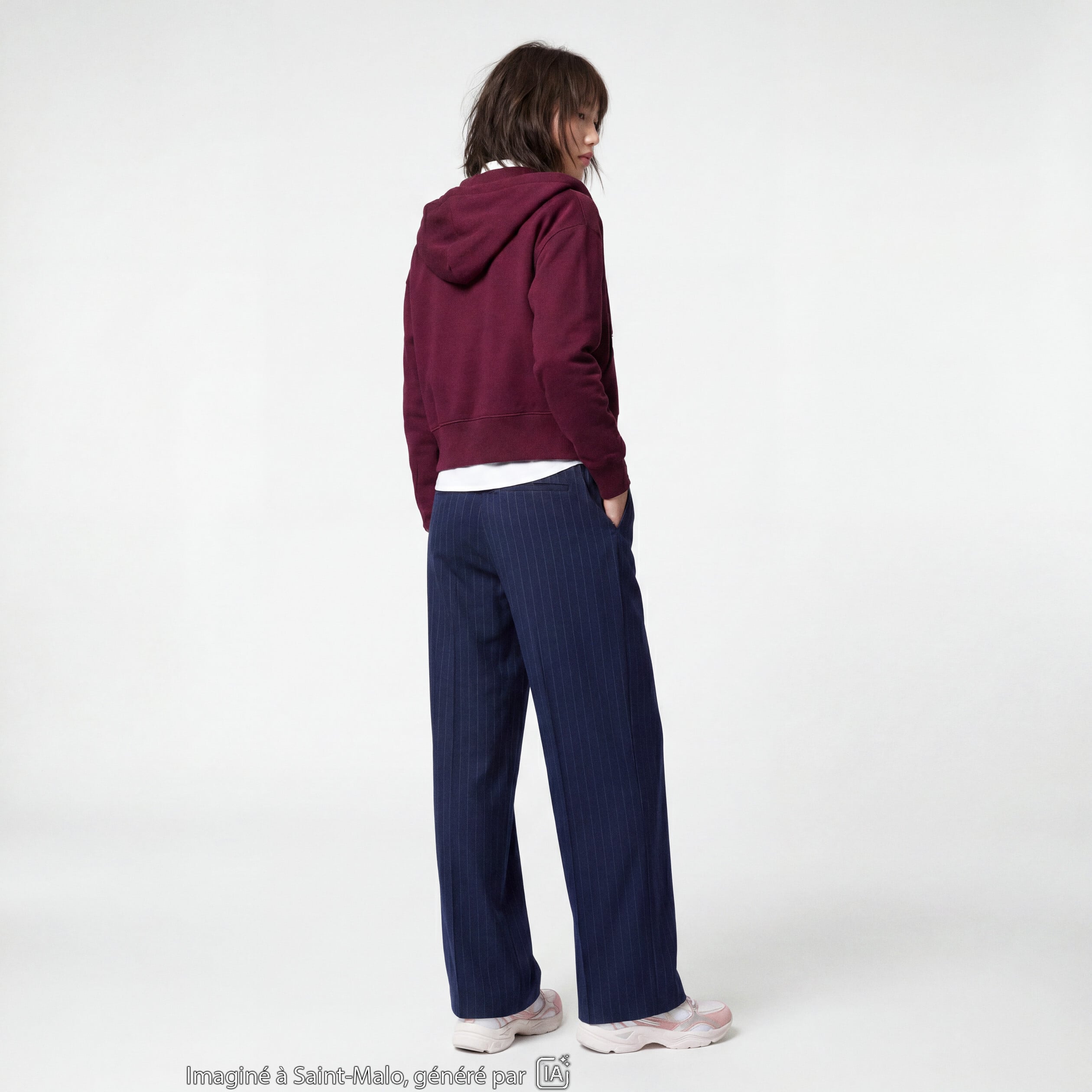Pantalon bootcut taille standard bleu marine
