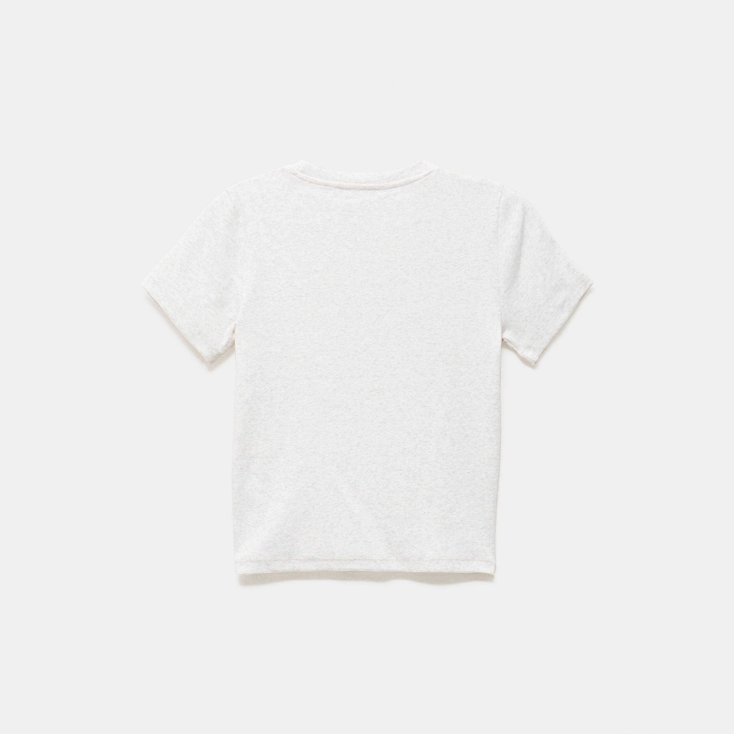 T-shirt ajust&eacute; col rond manches courtes ecru