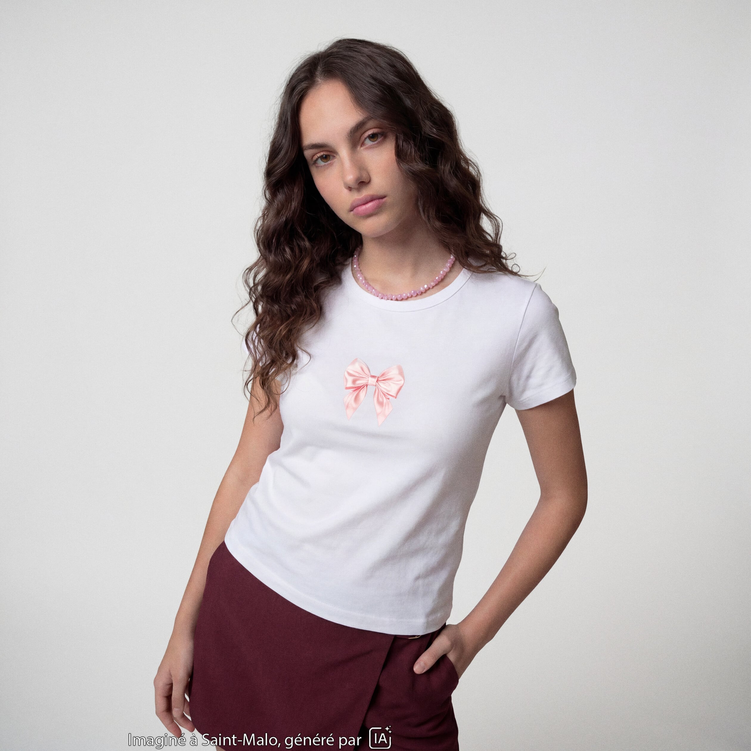 T-shirt ajust&eacute; manches courtes blanc