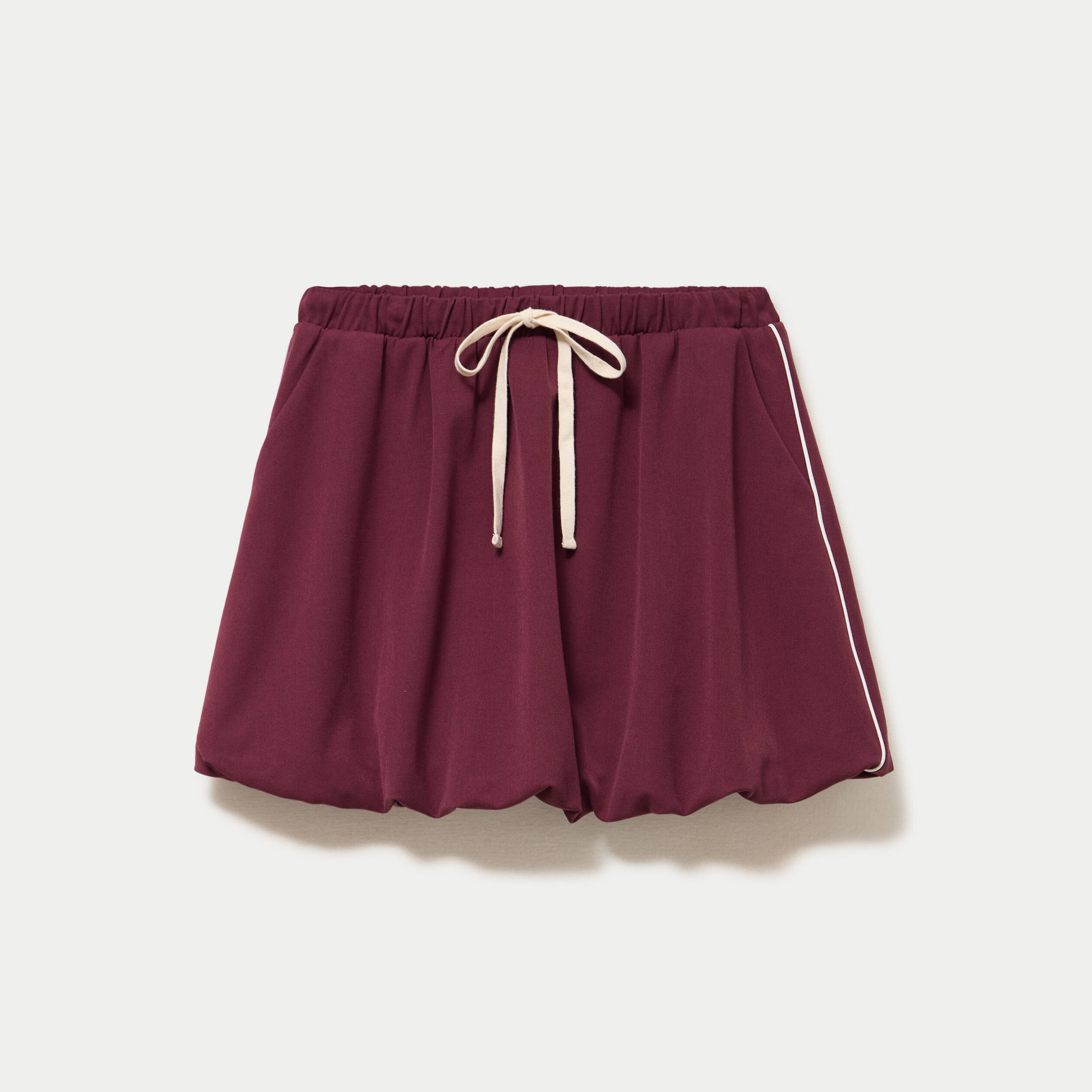 Jupe courte ample effet boule bordeaux
