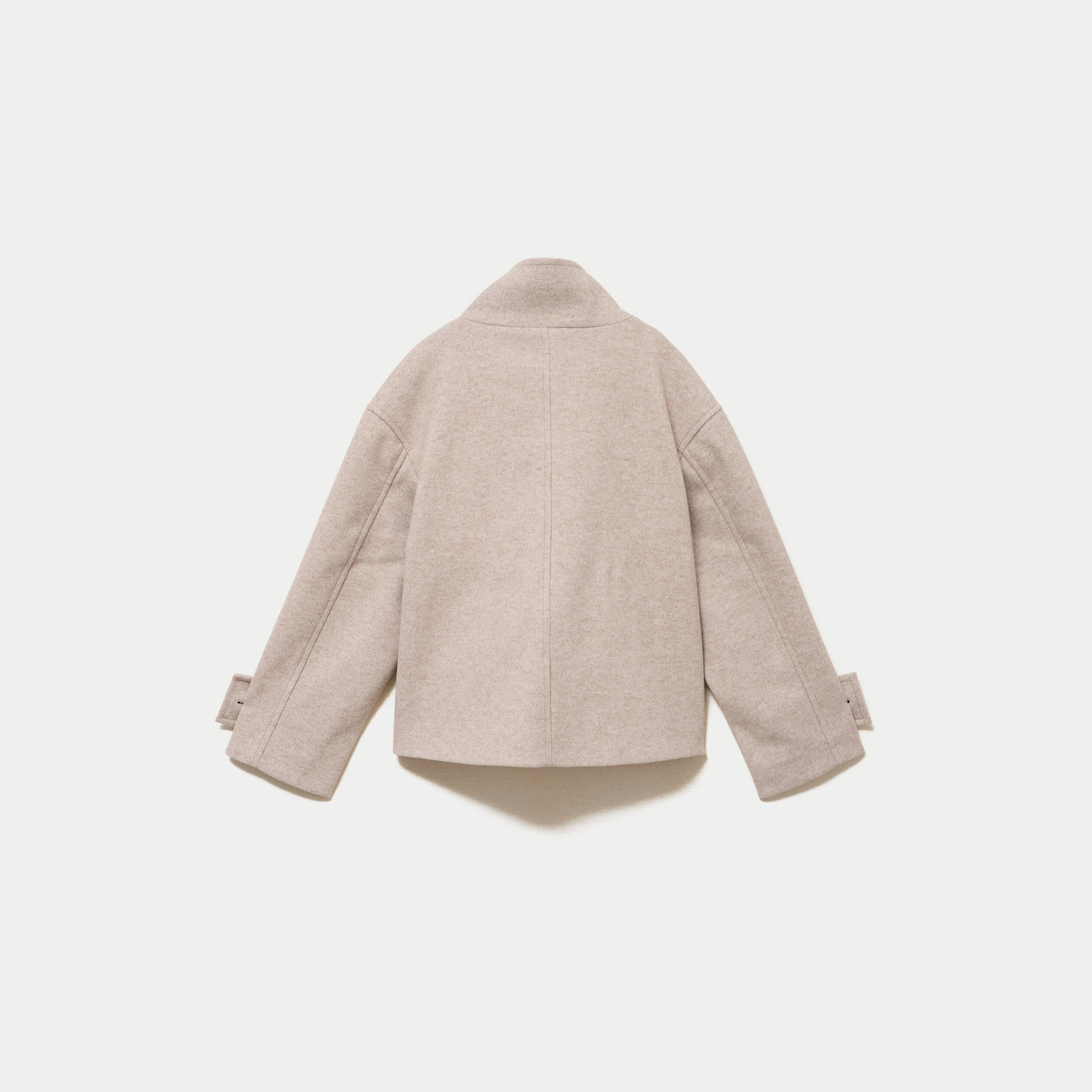 Caban oversize court col montant beige