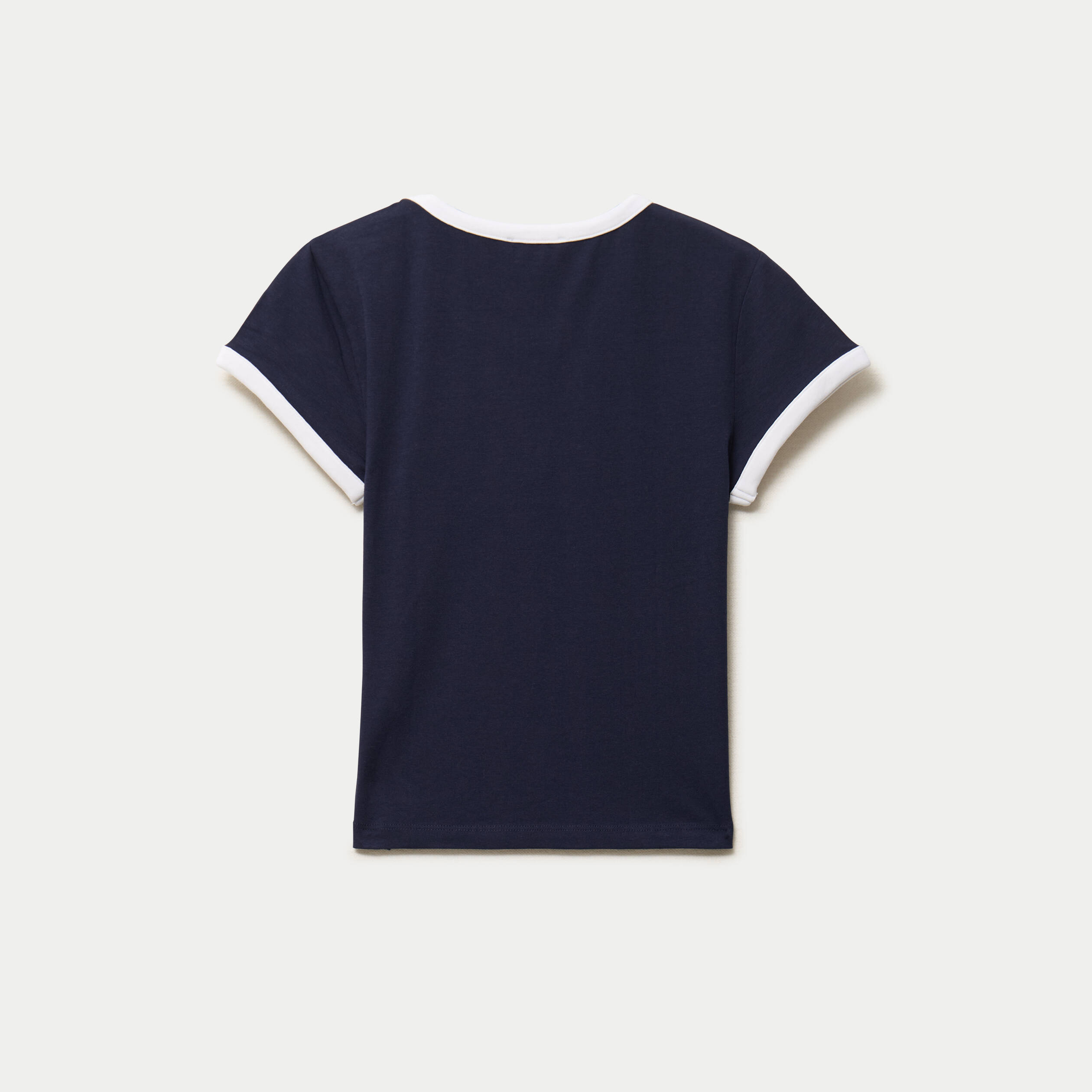 T-shirt col rond manches courtes bleu marine