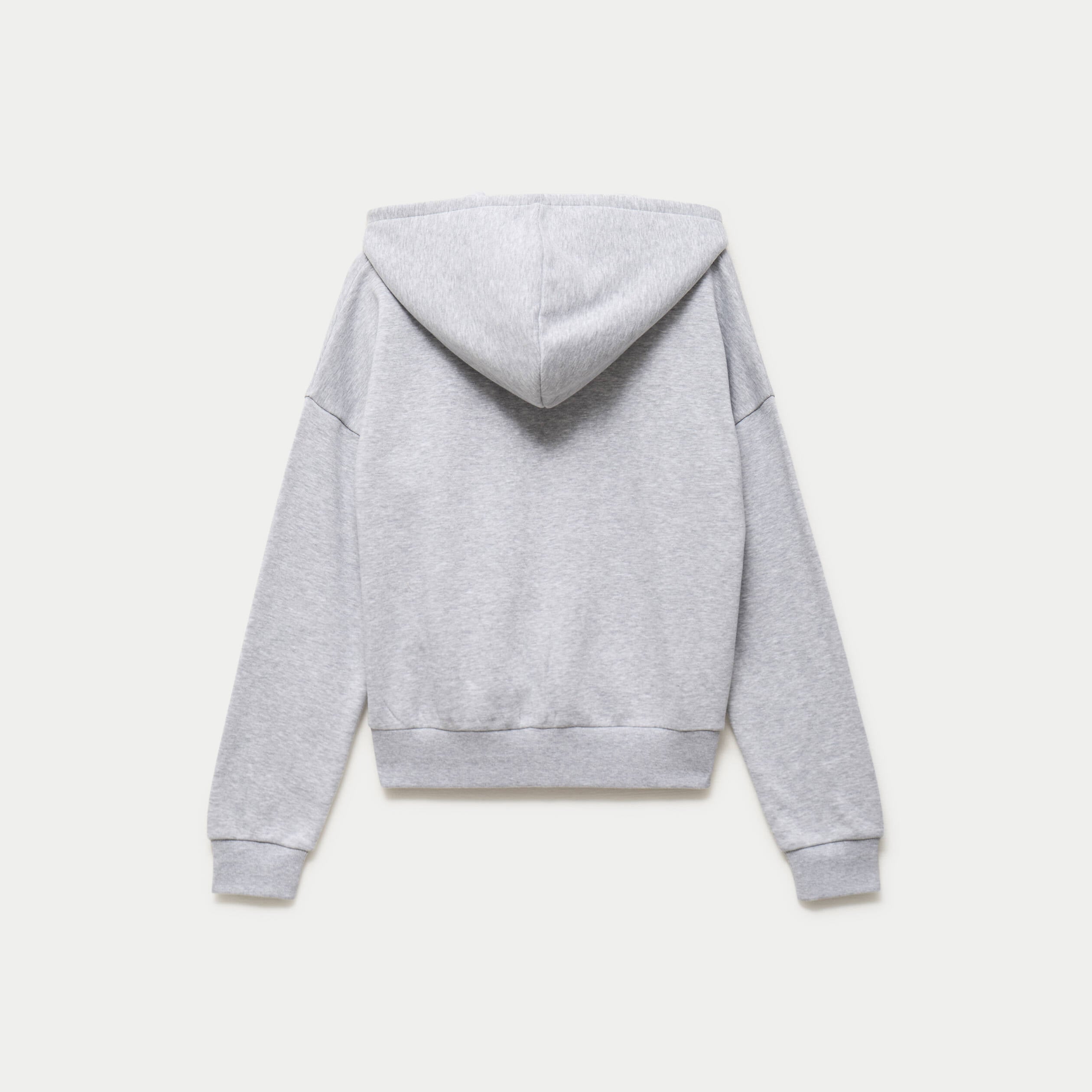 Sweat oversize court &agrave; capuche gris clair ado