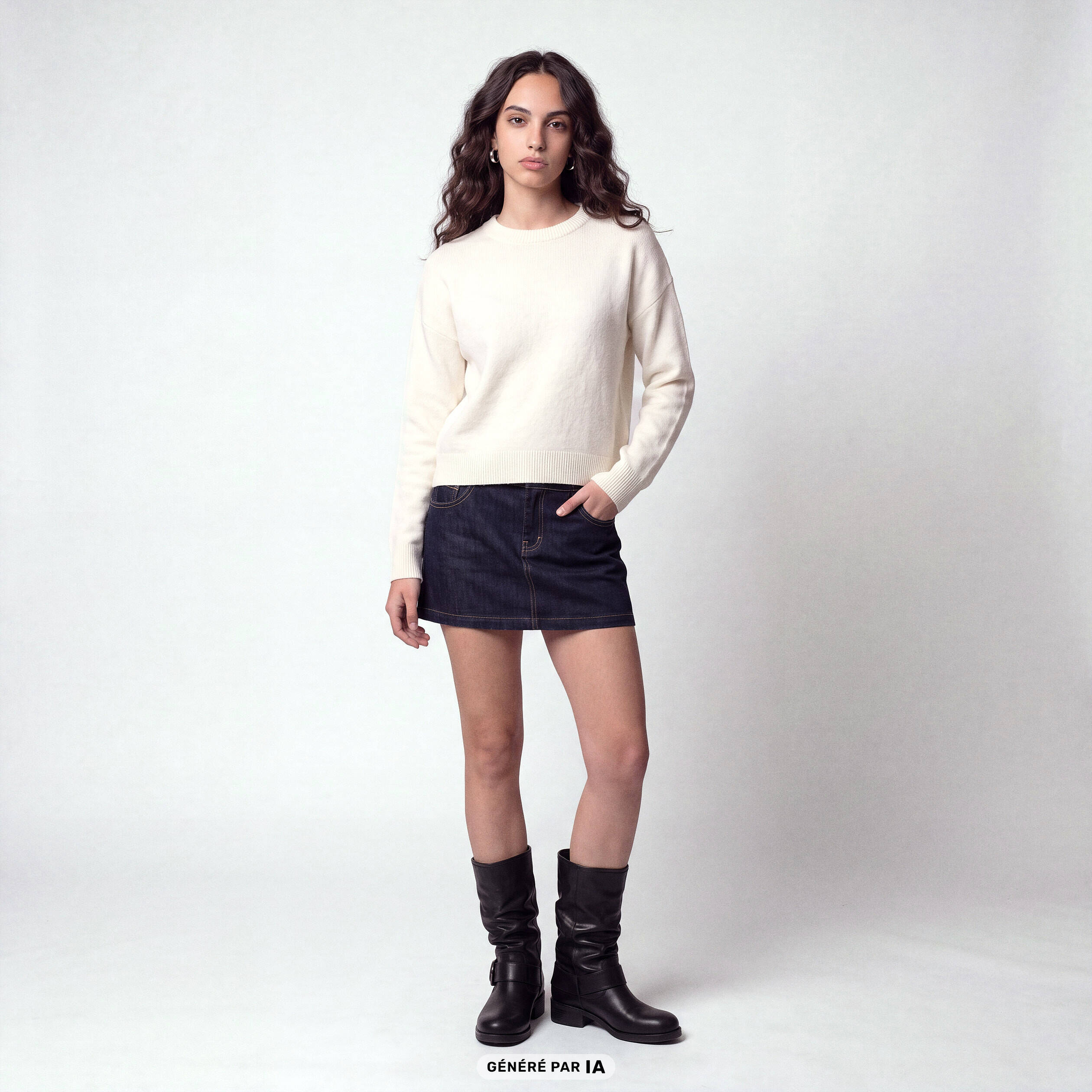 Pull manches longues blanc
