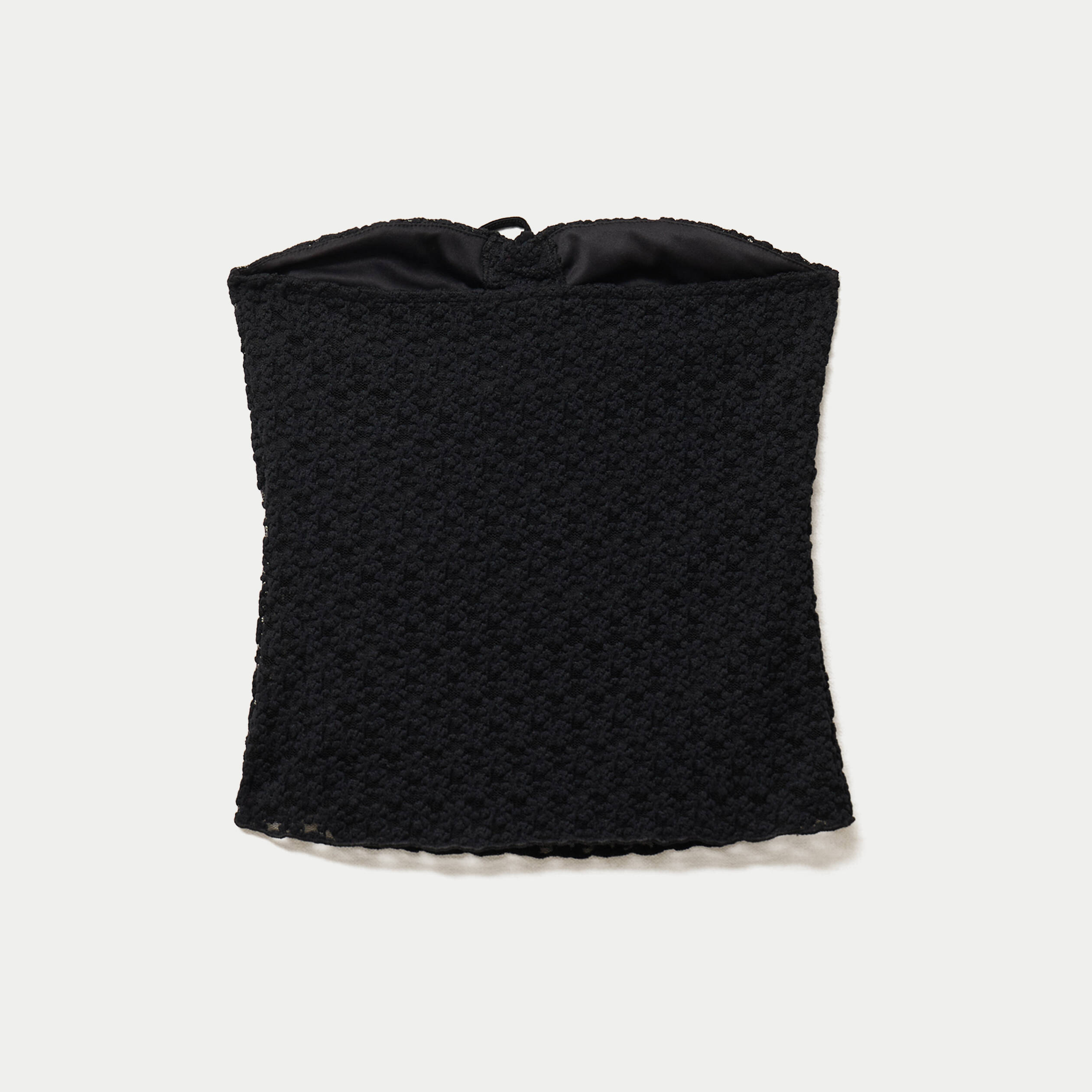 Bandeau ajust&eacute; sans manches dentelle noir ado