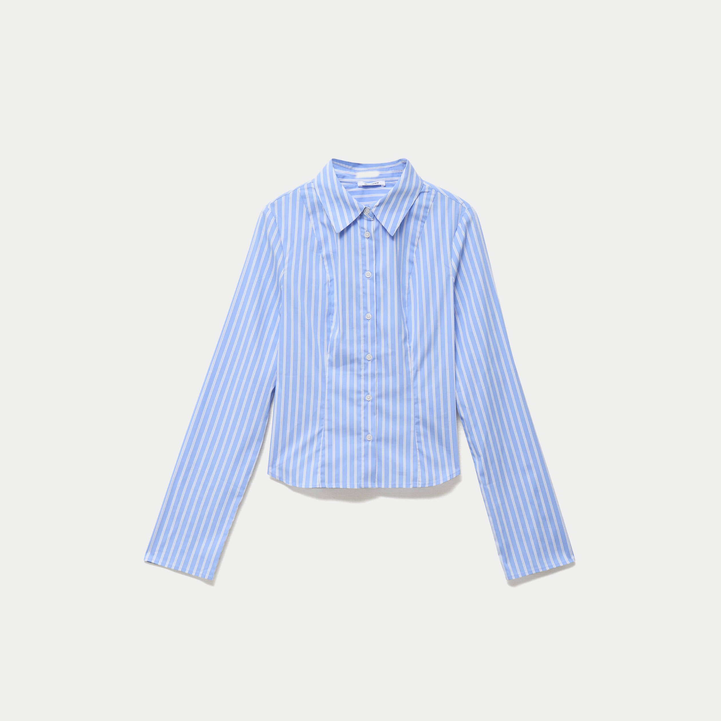 Chemise ajust&eacute;e manches longues bleu ciel