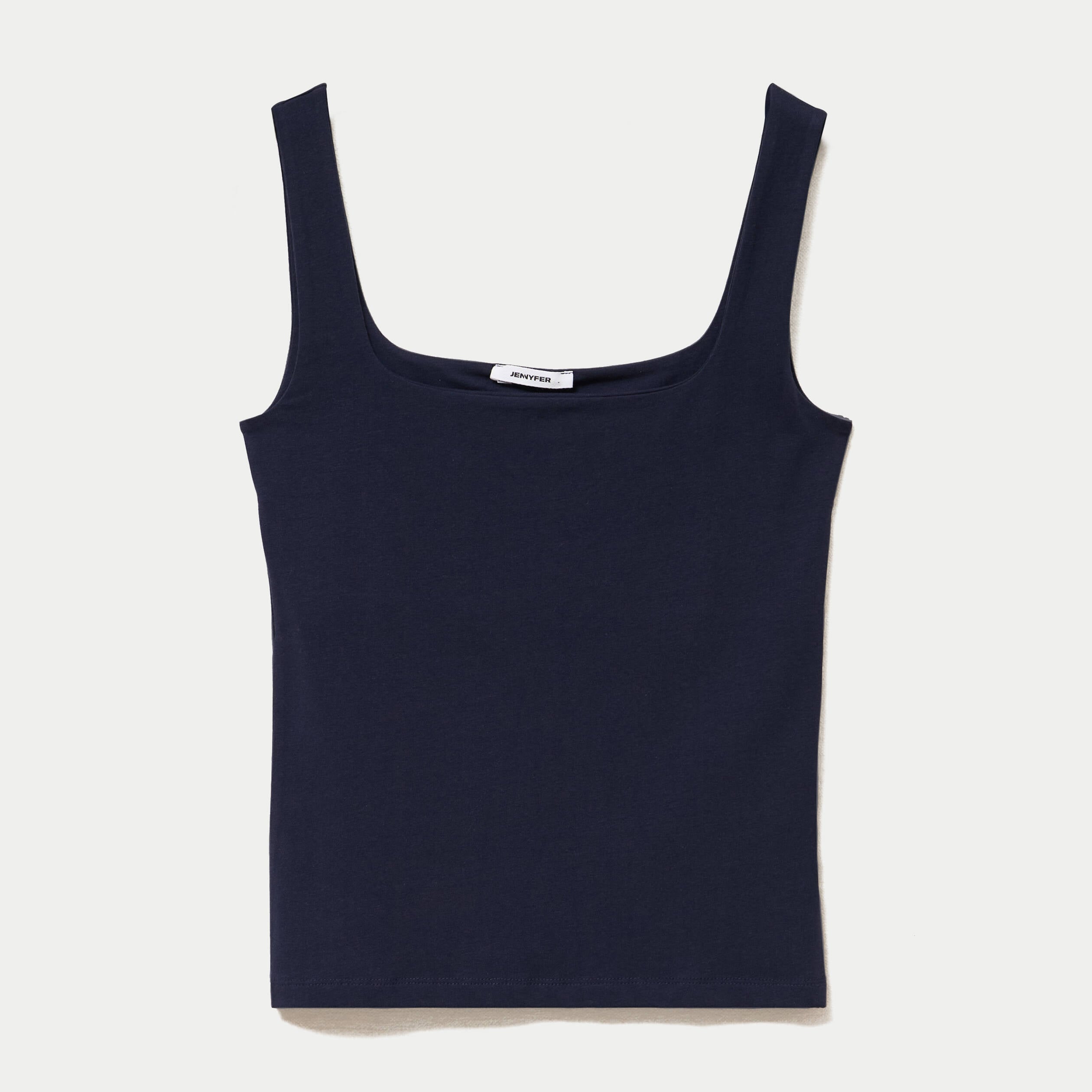 D&eacute;bardeur ajust&eacute; col carr&eacute; bleu marine