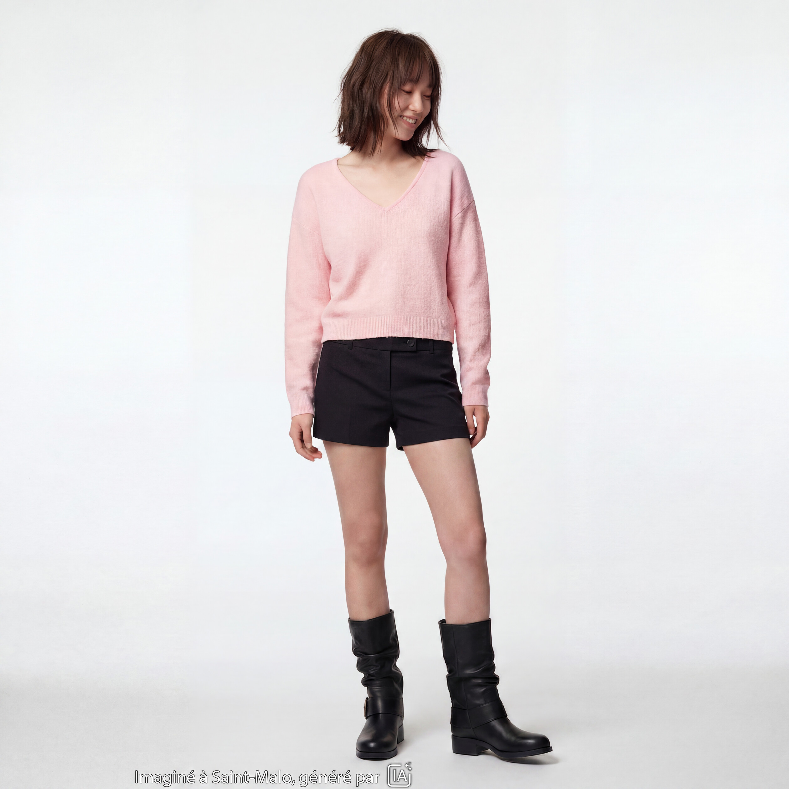 Short slim cigarette noir