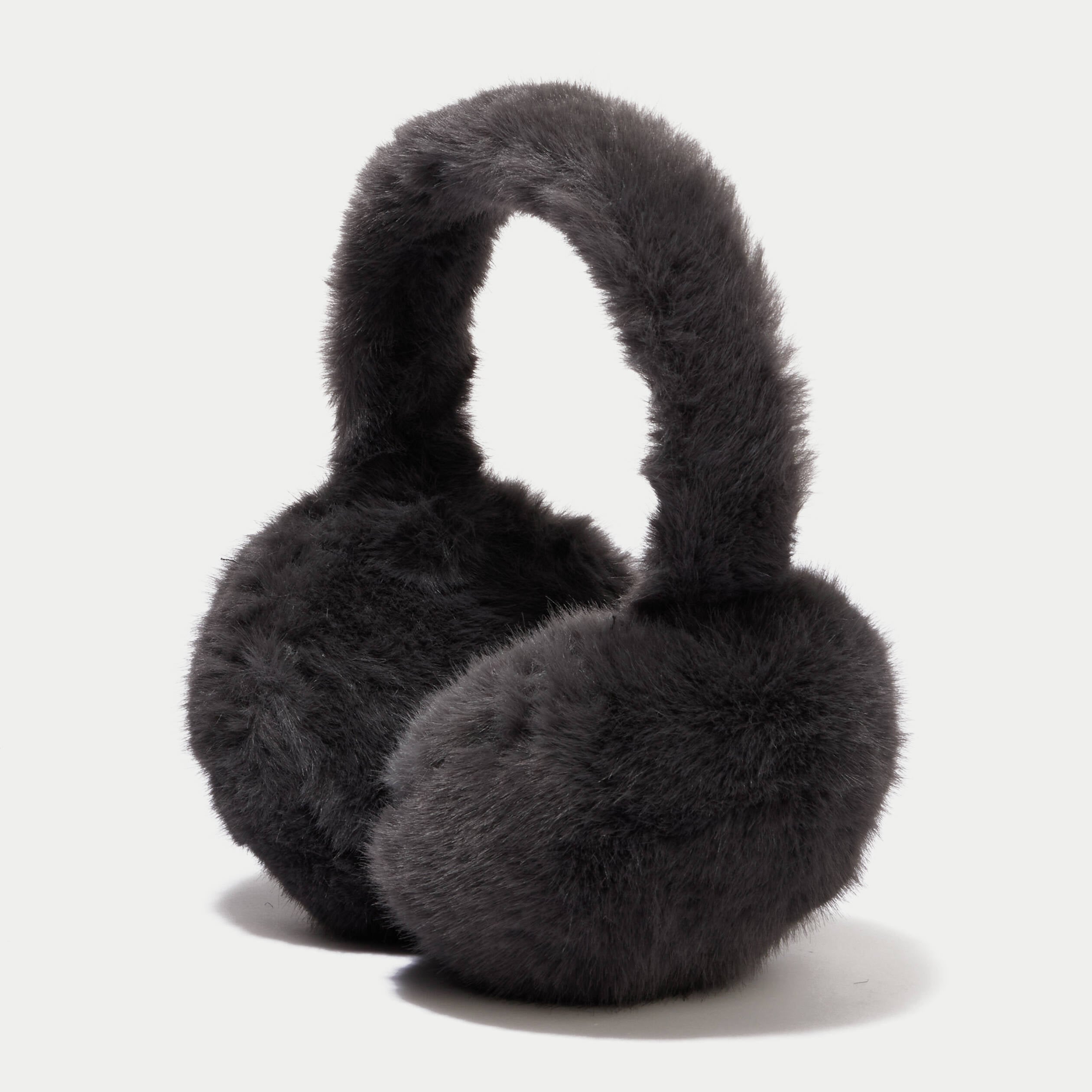 Cache-oreilles en fausse fourrure gris