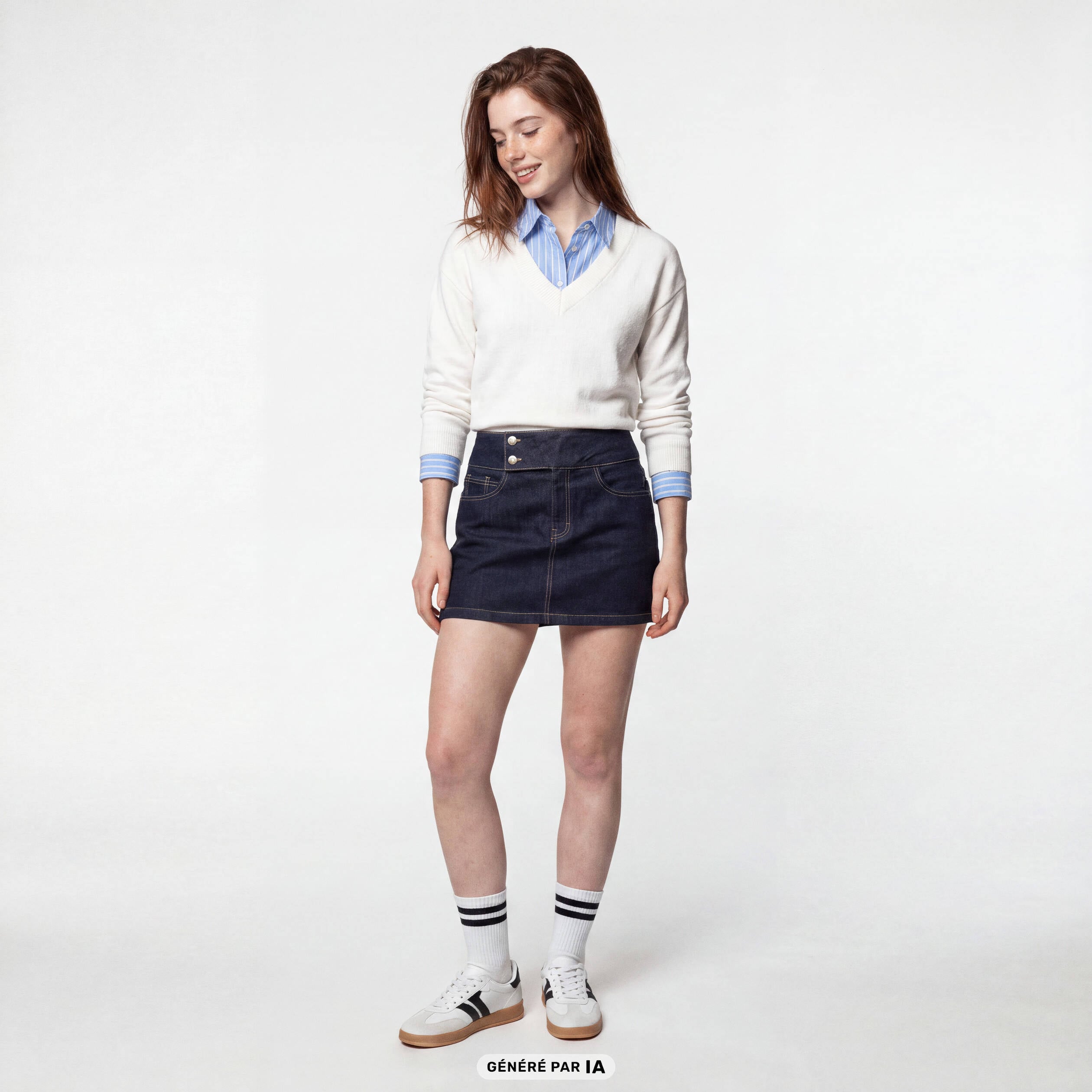 Jupe-short courte en jean denim brut
