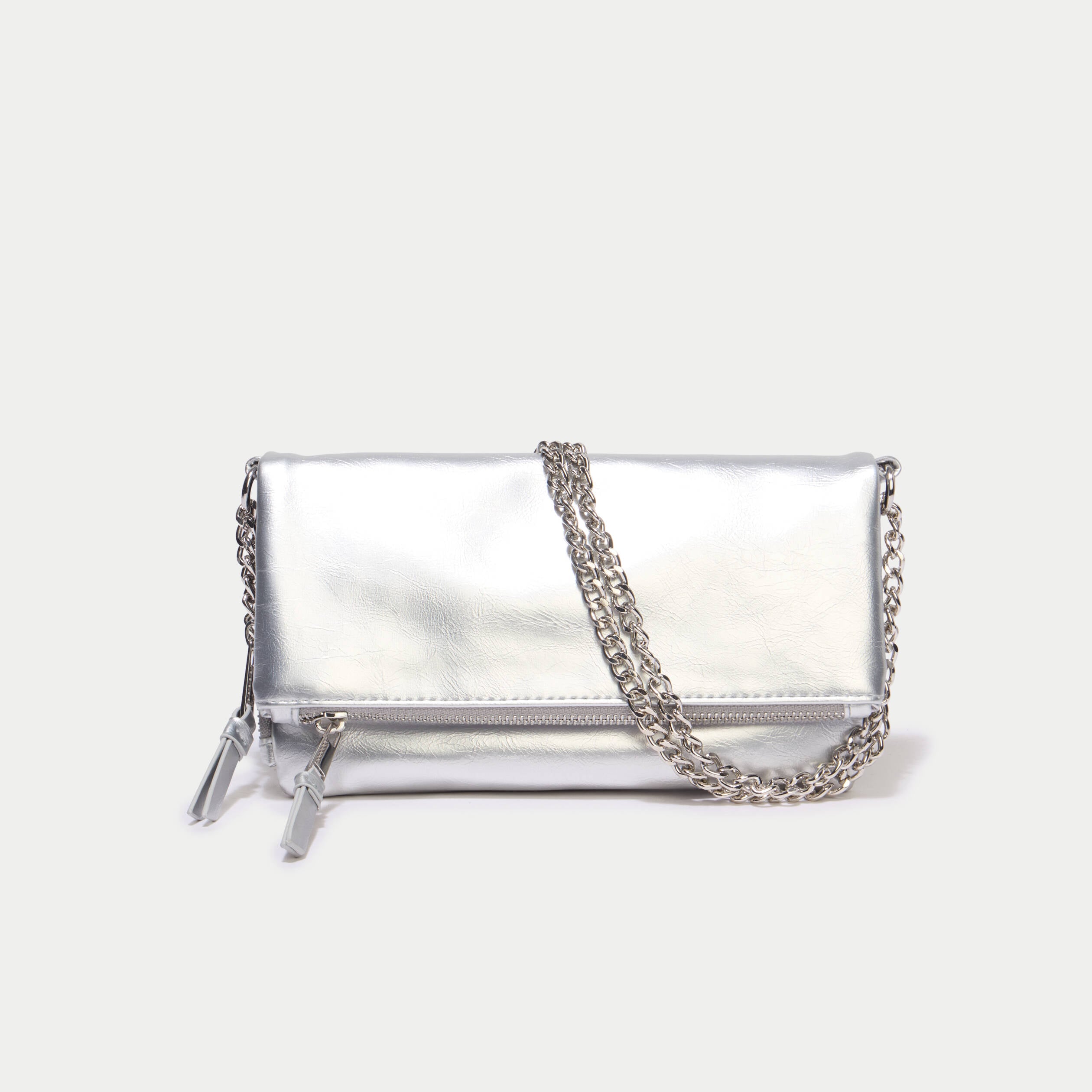 Sac avec cha&icirc;ne gris argent ado