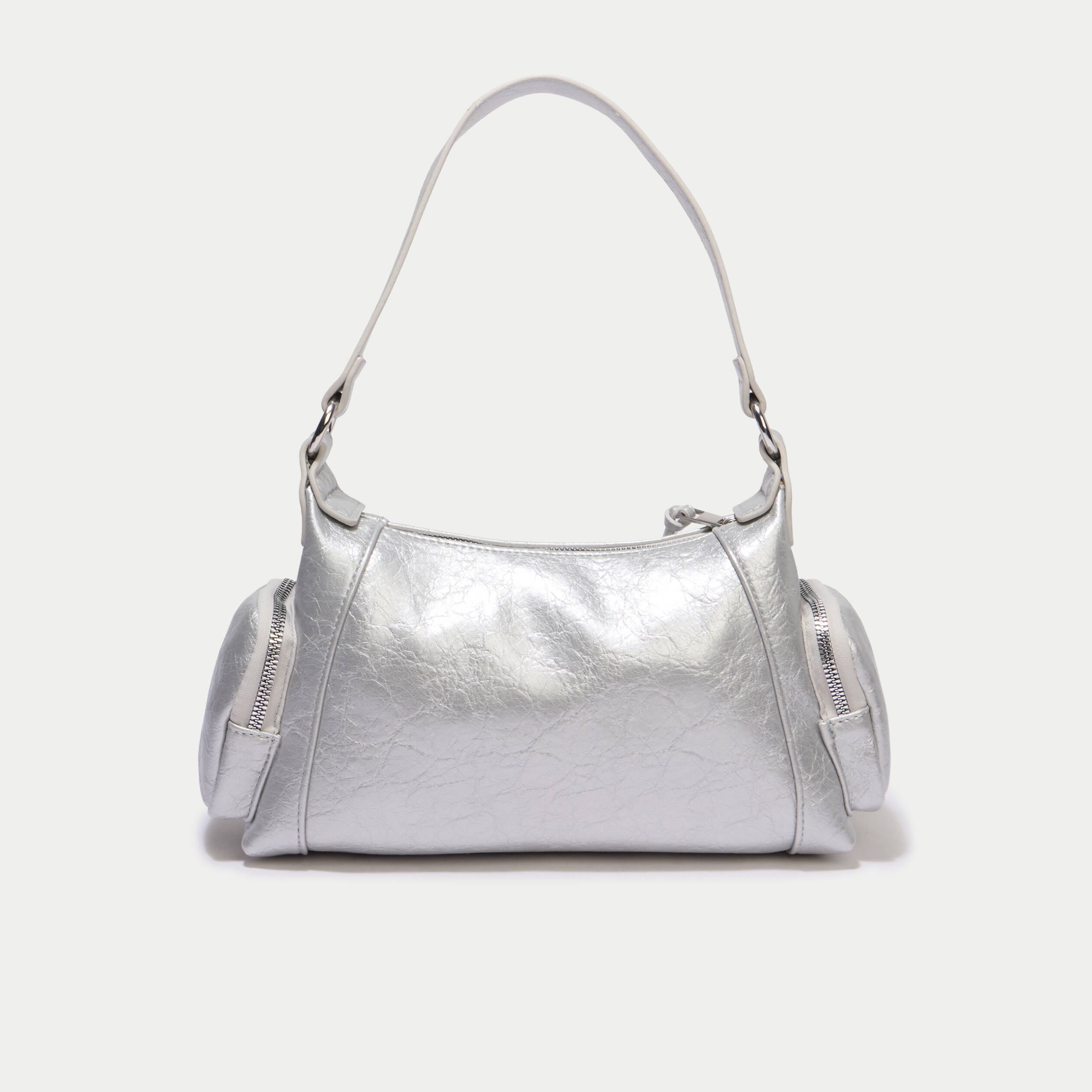 Sac &agrave; main gris argent